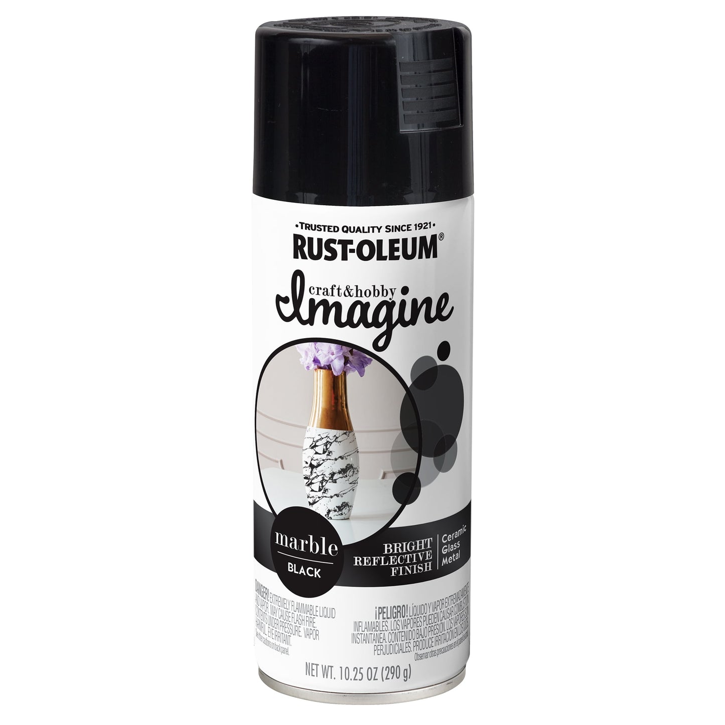4 Pack, Black, Rust-Oleum Craft & Hobby Imagine Marble Spray Paint- 358008, 10 oz.