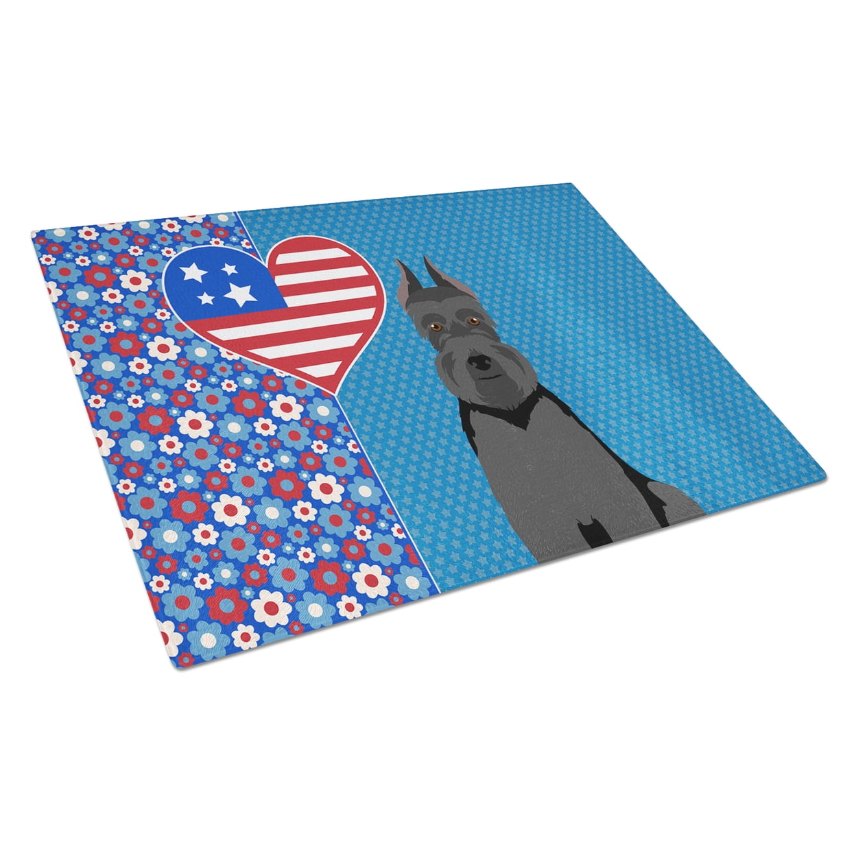 Black Schnauzer Glass Cutting Board Large 12 in x 15 in