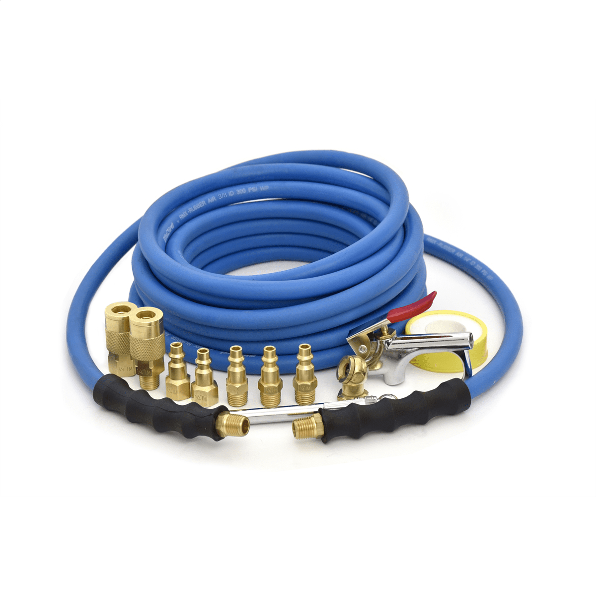 BluBird BB3825KIT 3/8" x 25' Braided Rubber Air Compressor Accessory Kit