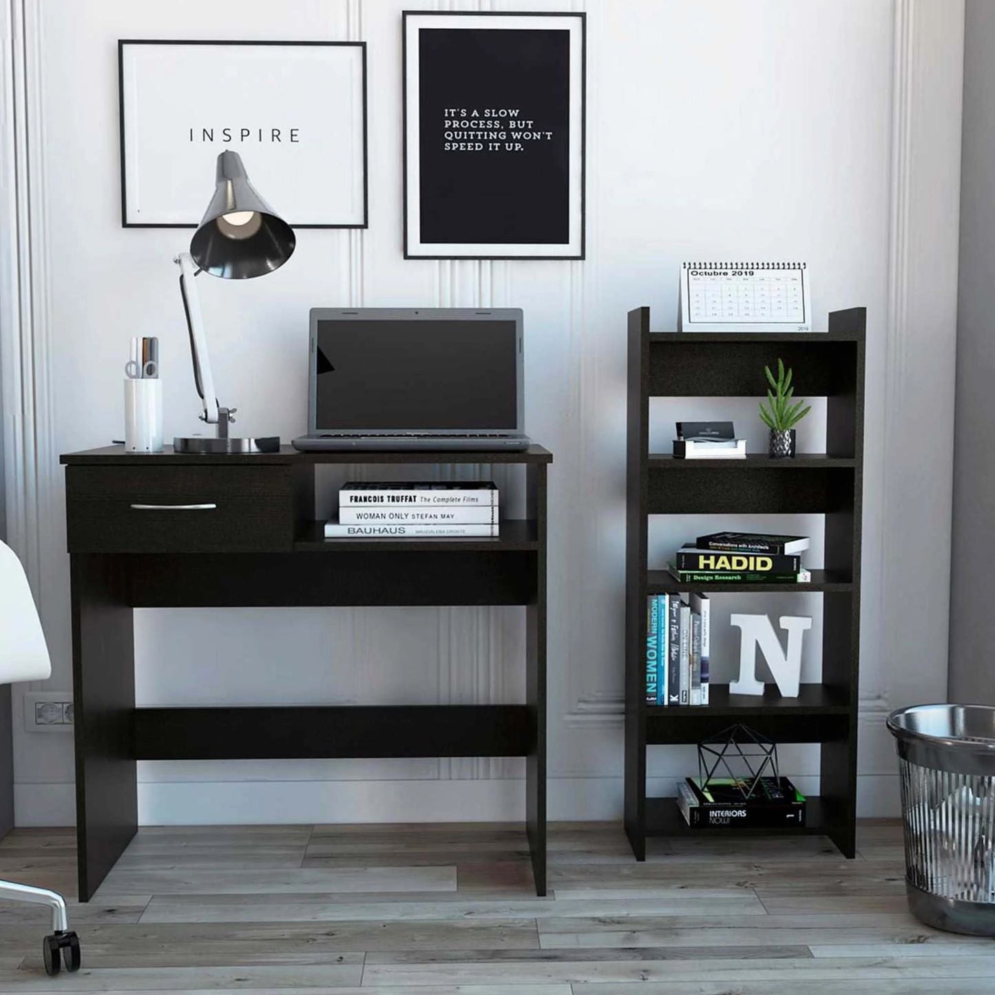 Boahaus Tainan Escritorio Moderno, para Adulto, Negro