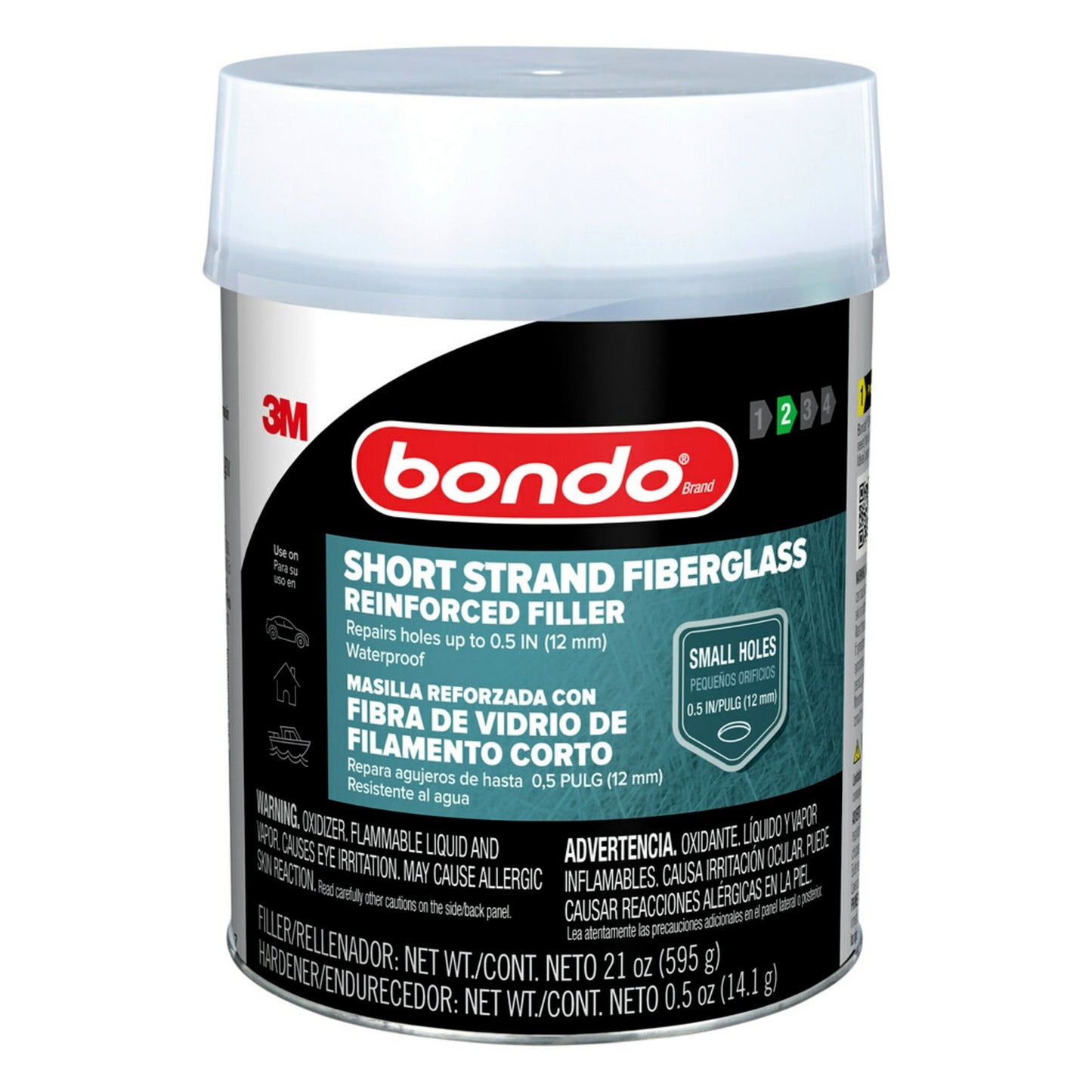 Bondo® Relleno Reforzado de Fibra de Vidrio de Hebra Corta SS-PT-ES, 21 oz
