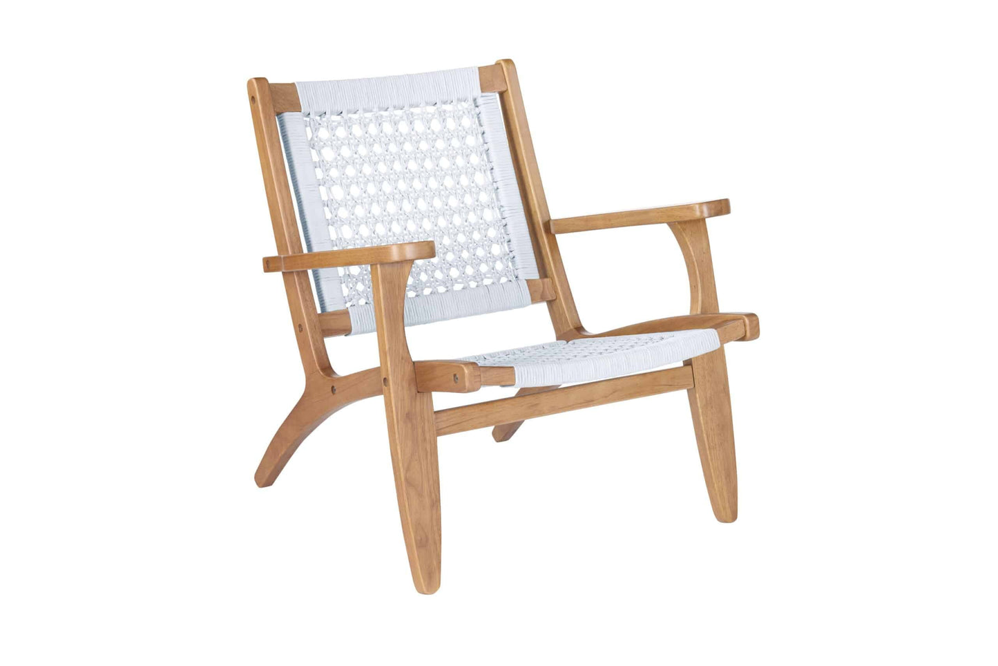 Boraam Wood Harrison Hexagon Woven Rope Accent Chair Light Grey- Natural Finish