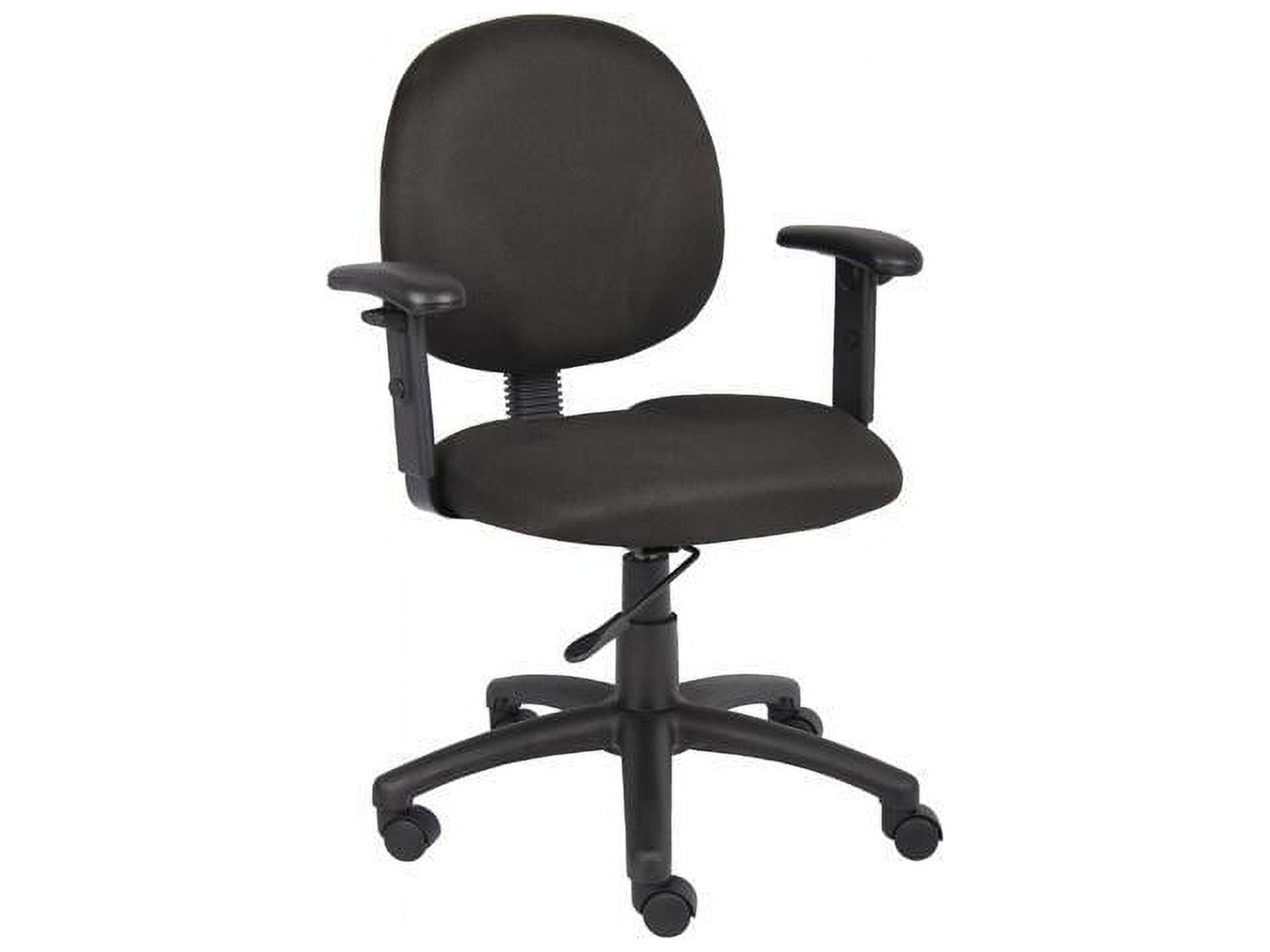 Boss Office Products Fabric Upholstered Wide Seat Office Swivel Chair with Arms in Black