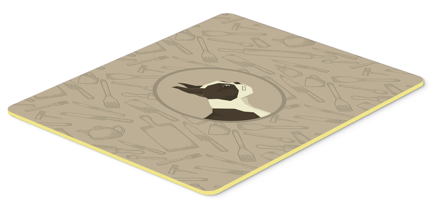 Boston Terrier In the Kitchen Kitchen or Bath Mat 24x36