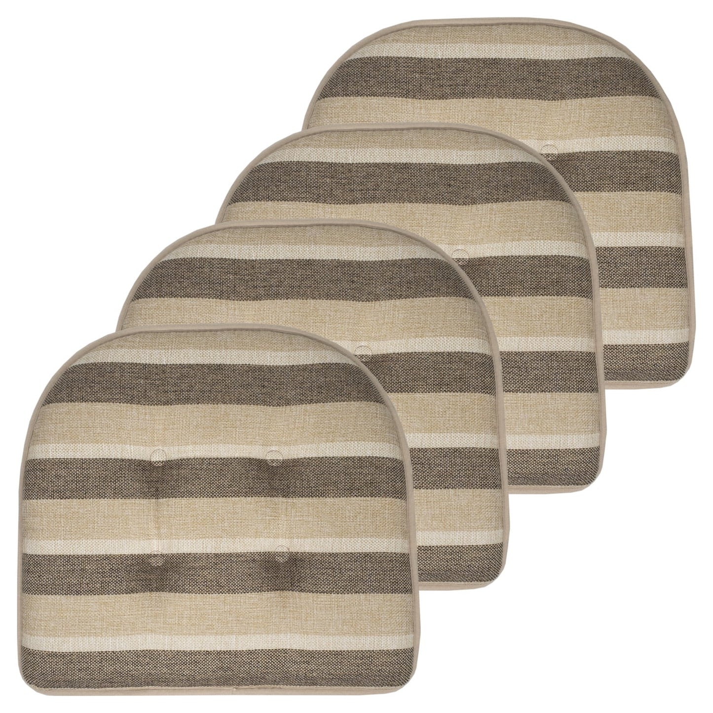Bradford Striped U-Shaped Memory Foam Chair Pad Purple 4-Pack