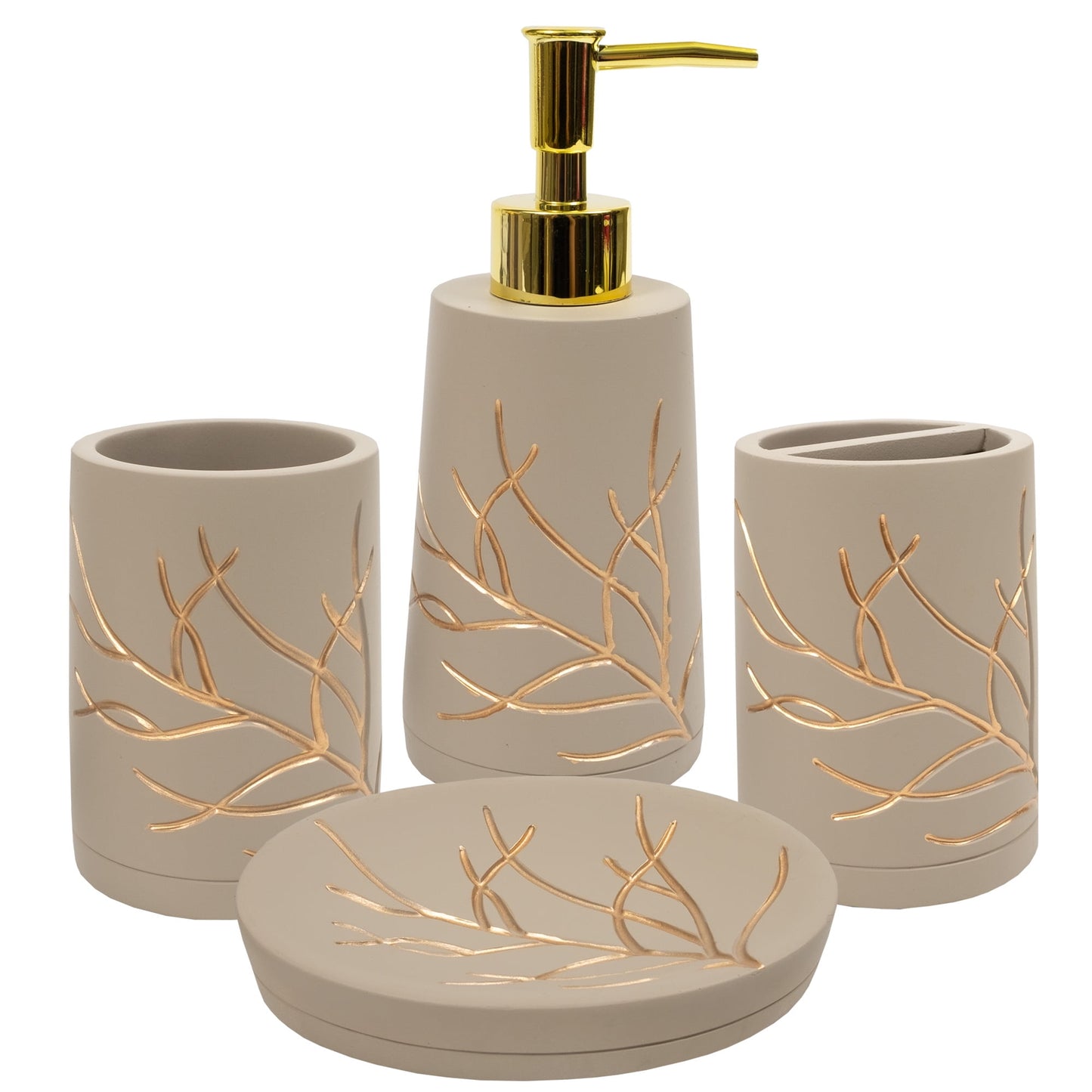 Branches Bath Accessory Collection 4 Piece Bathroom Set