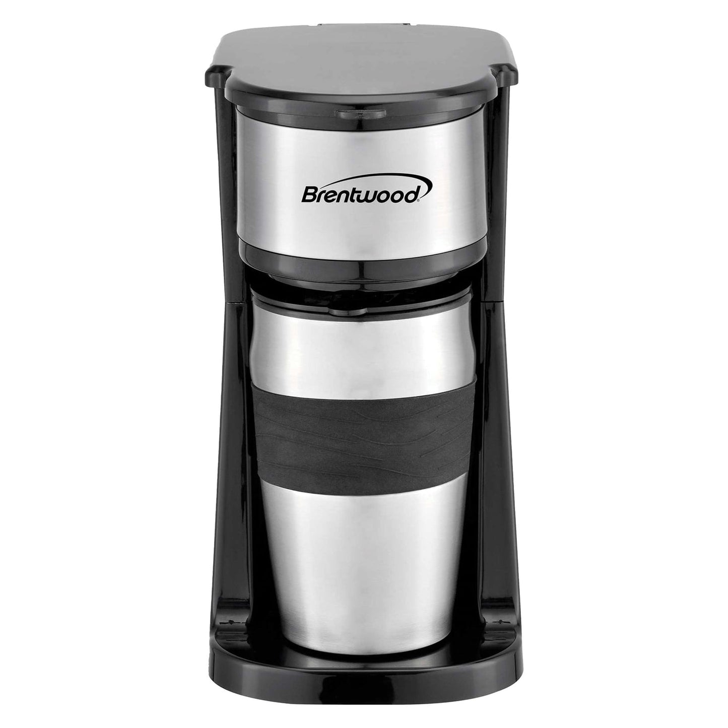 Brentwood 700-Watt Portable Single-Serve Coffee Maker with 14-Oz. Travel Mug