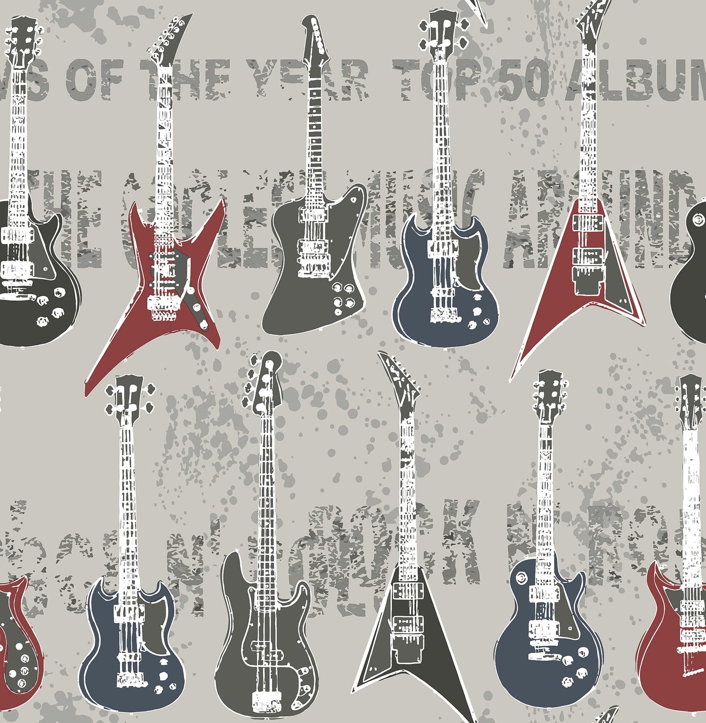 Brewster Richards Red Rock Star Guitar Stripe Wallpaper