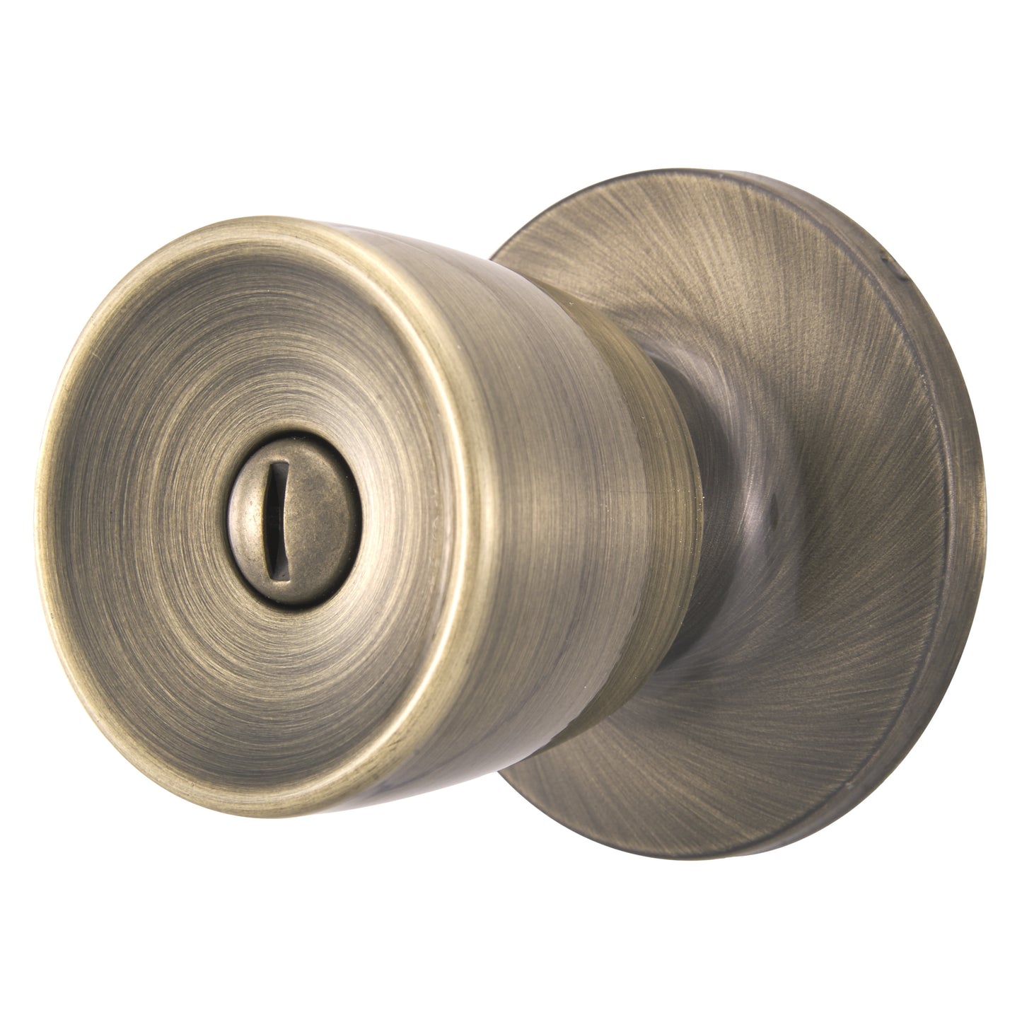 Brinks Interior Locking Privacy Classic Bell Style Doorknob, Antique Brass Finish