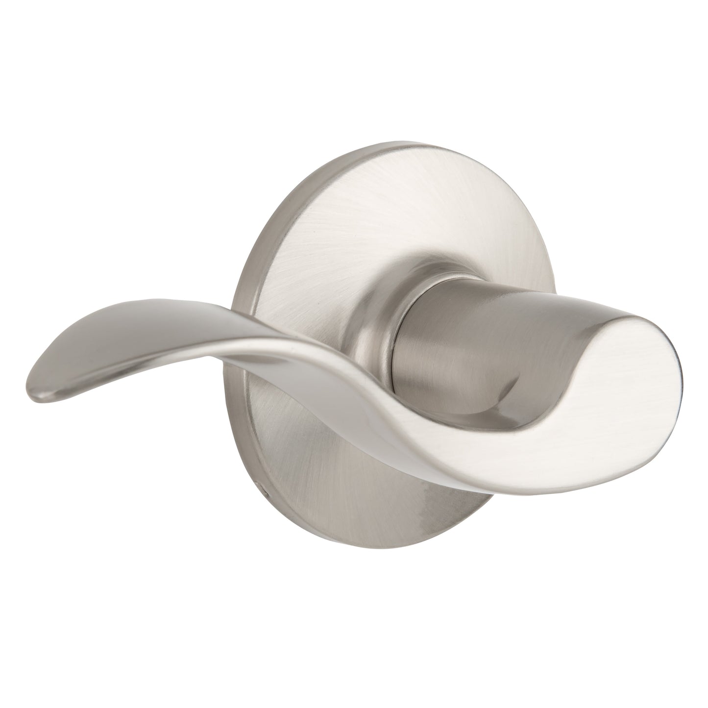 Brinks Non-Locking Passage Modern Wave Style Lever Doorknob, Satin Nickel Finish