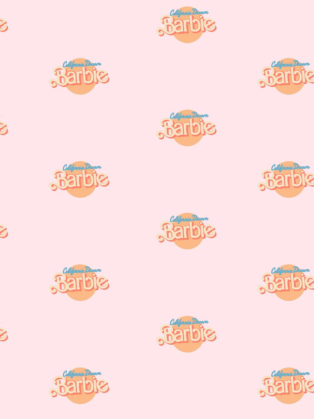 CA Dream Barbie Logo Removable Vinyl Wallpaper by Barbie - Light Pink