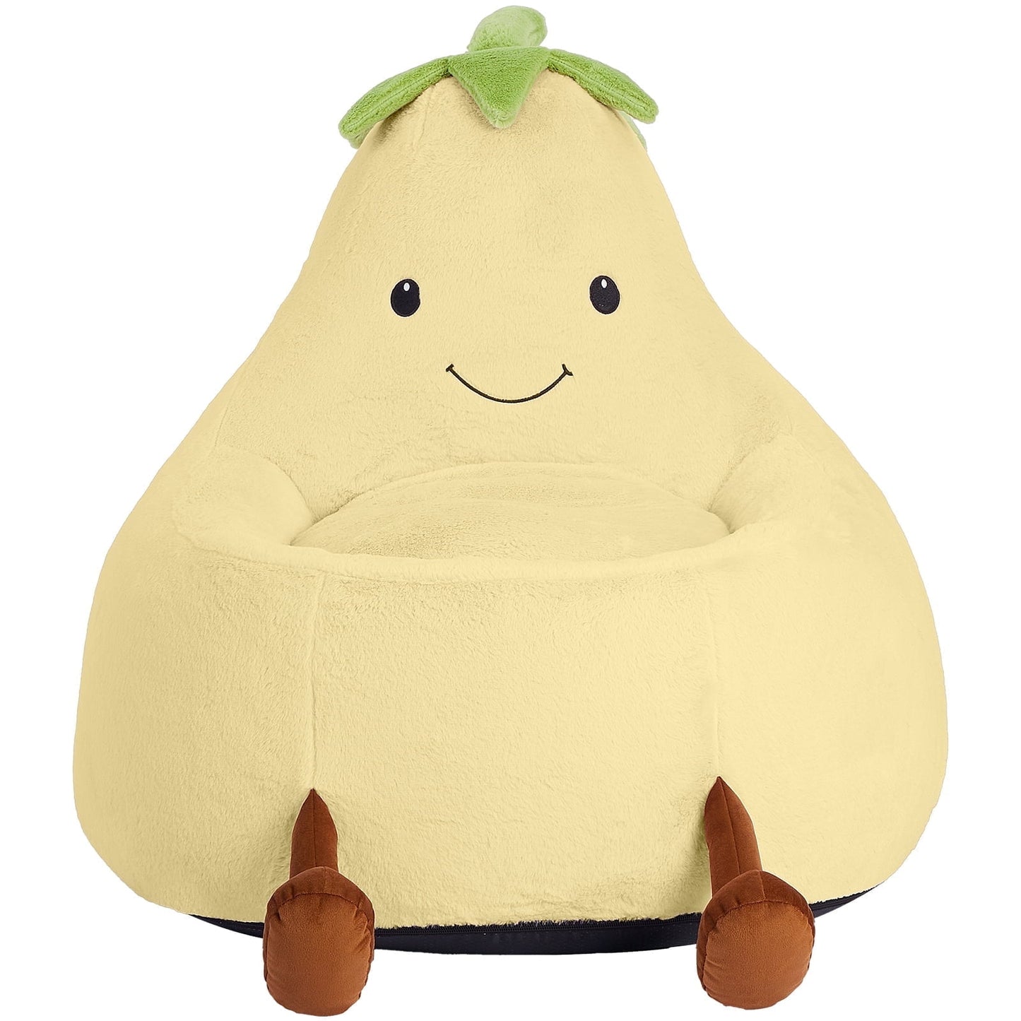 CONCETTA 24in Bean Bag Chair, Soft Faux Rabbit Fur Fabric, Cute Eggplant Lazy Chair for Kids, Living Rooms, Yellow
