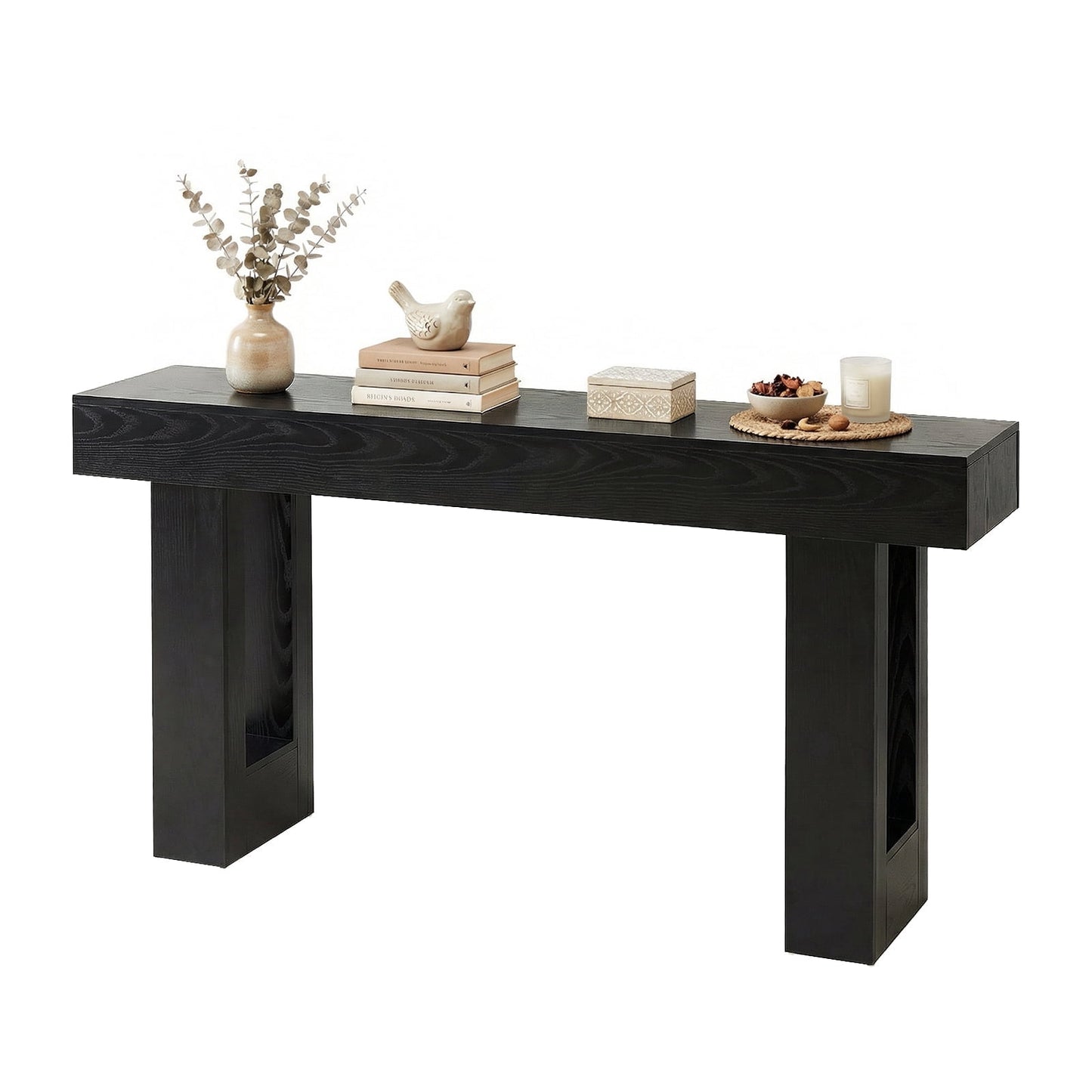 CONCETTA 63-inch Long Console Table, Wooden Farmhouse Sofa Table Behind Couch, Entryway for Hallway, Living Room, Natural Wood