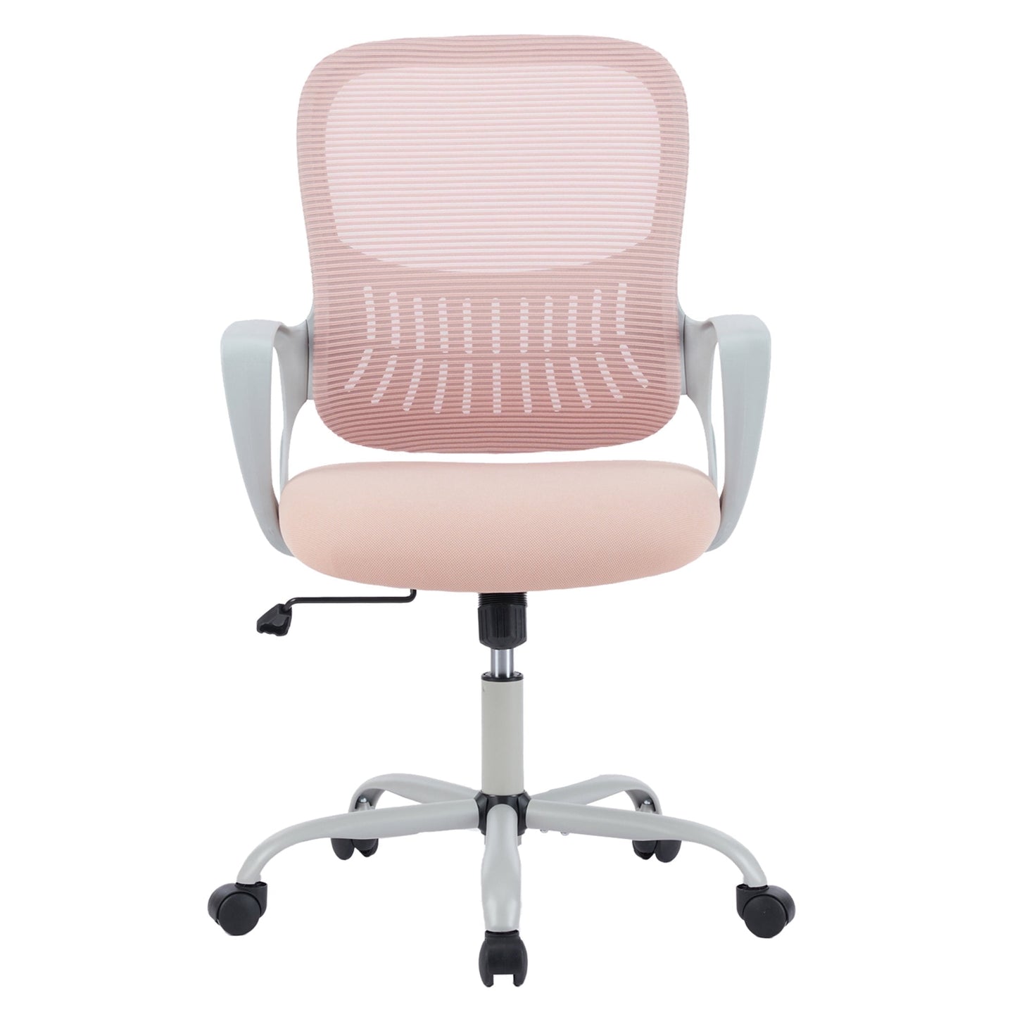 CONCETTA Ergonomic Home Office Desk Chair, Mid-Back Mesh Swivel Chairs with Wheels for Adults, Pink