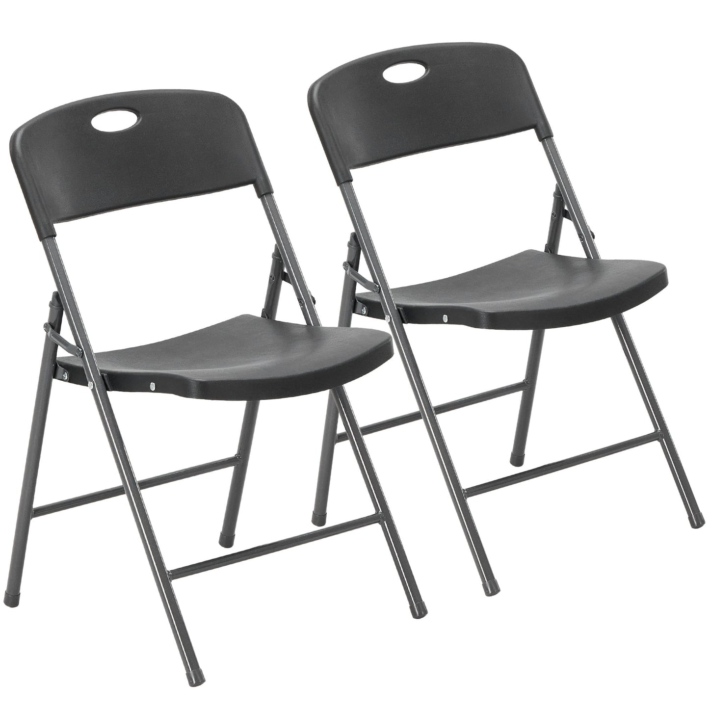 CONCETTA Silla Plegable de Plástico de 2, Capacidad de Carga de 375 Lb, Ligera para Interior/exterior, Negra