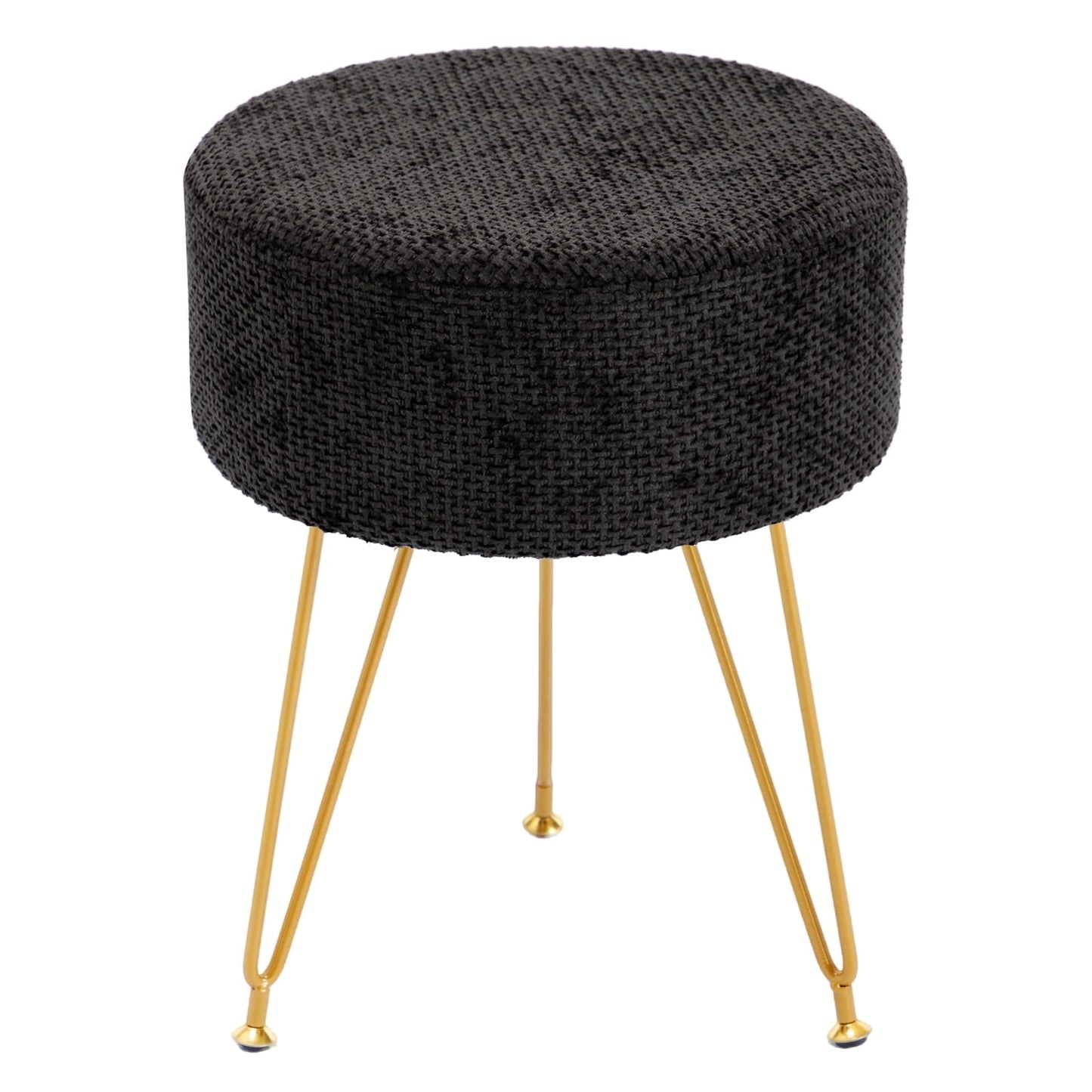 CONCETTA Round Vanity Stool with Storage Ottoman,Vanity Chair for Makeup Room,Small Footrest Ottoman for Home, Living Room, Bedroom