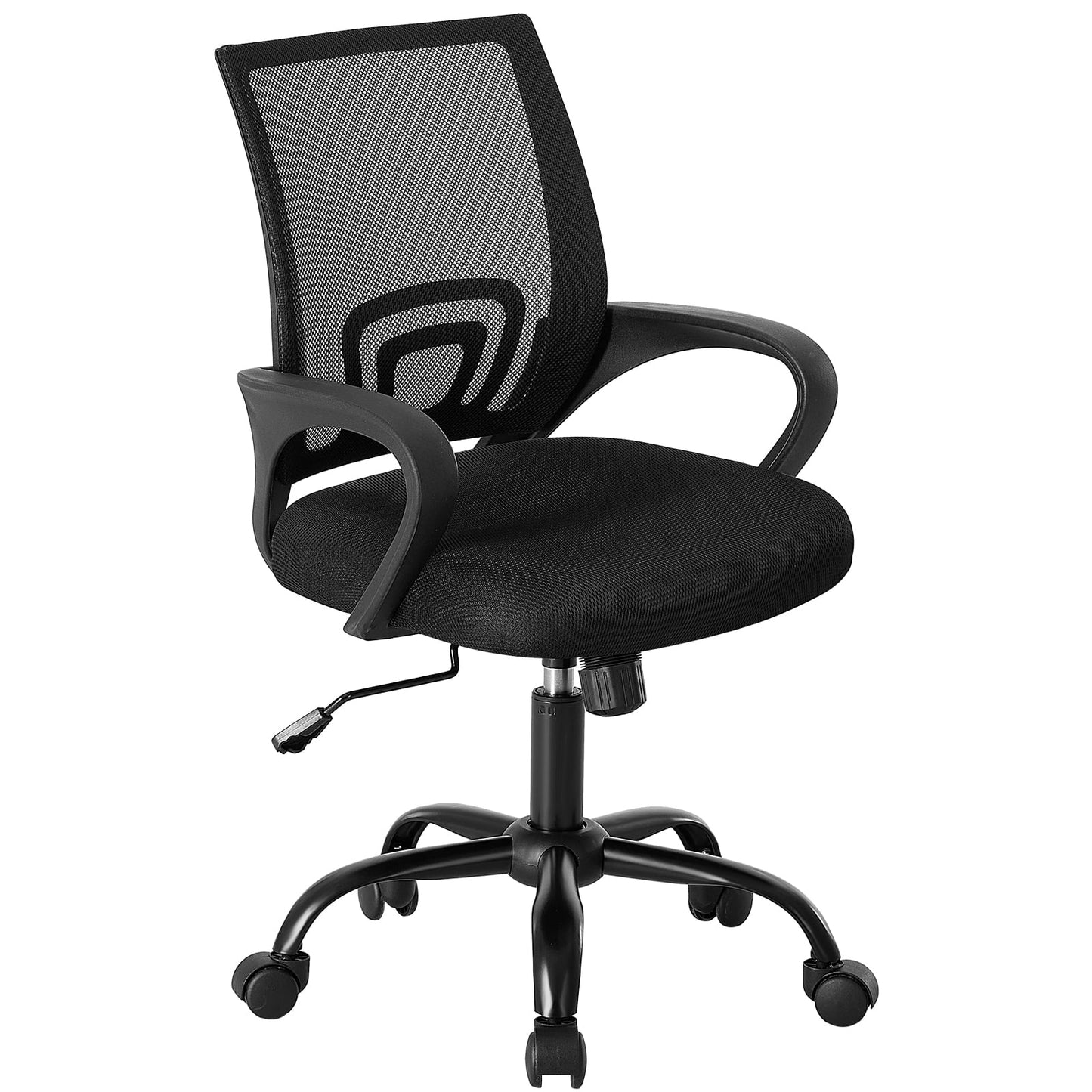 CONCETTA Set of 2 Home Office Computer Chair, With Lumbar Support, Adjustable Height, Fixed Armrests, Suitable For Meeting Rooms, 360°Rotation, For Adults, Black