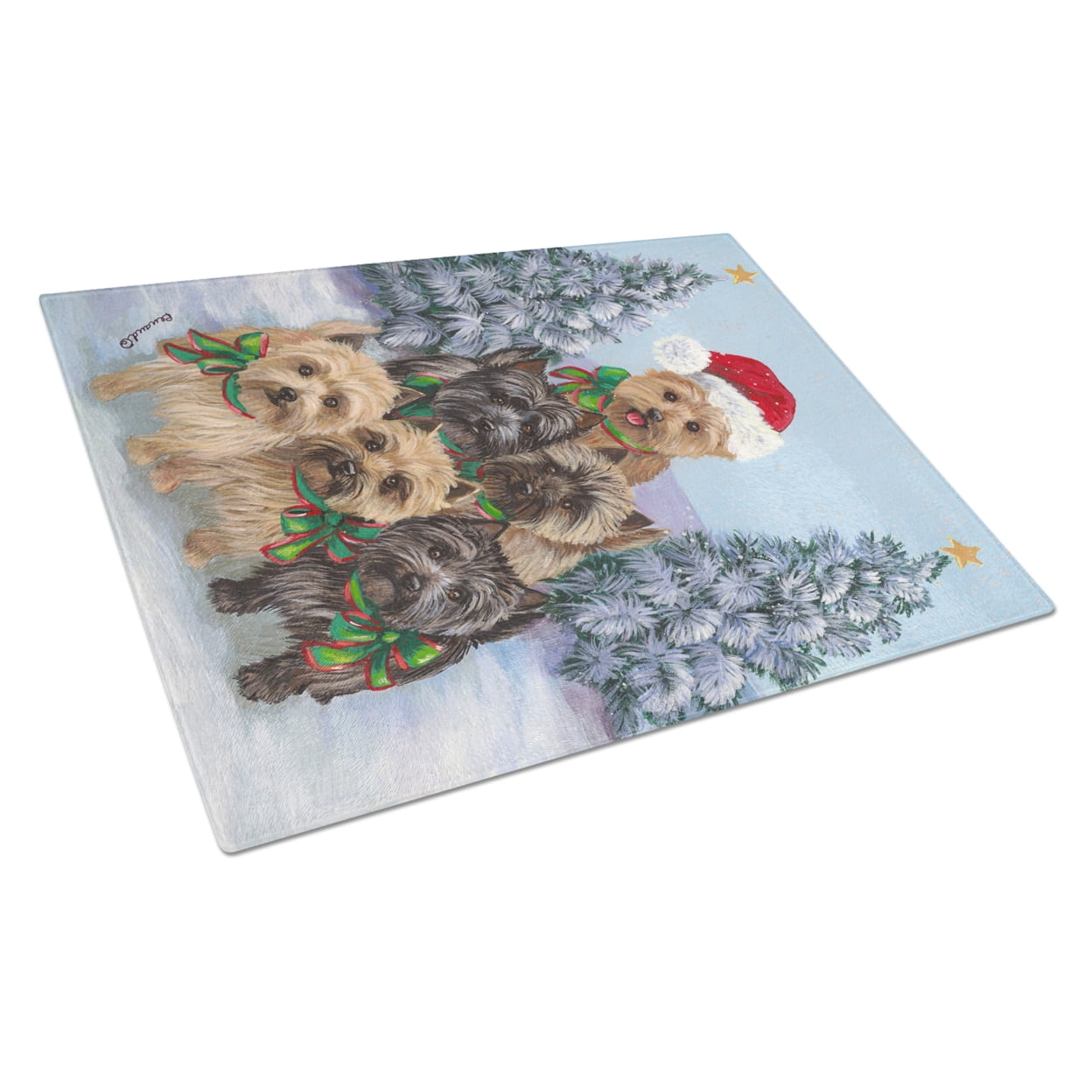 Cairn Terrier Christmas Family Tree Glass Cutting Board Large PPP3051LCB