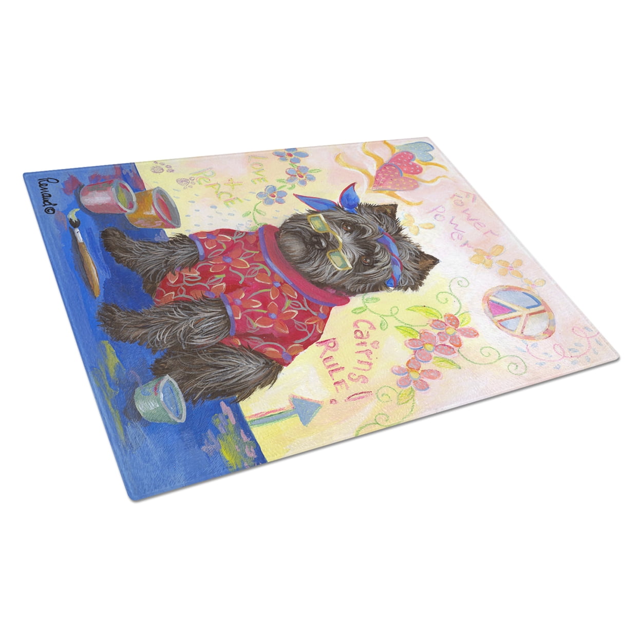 Cairn Terrier Hippie Dippie Glass Cutting Board Large PPP3053LCB