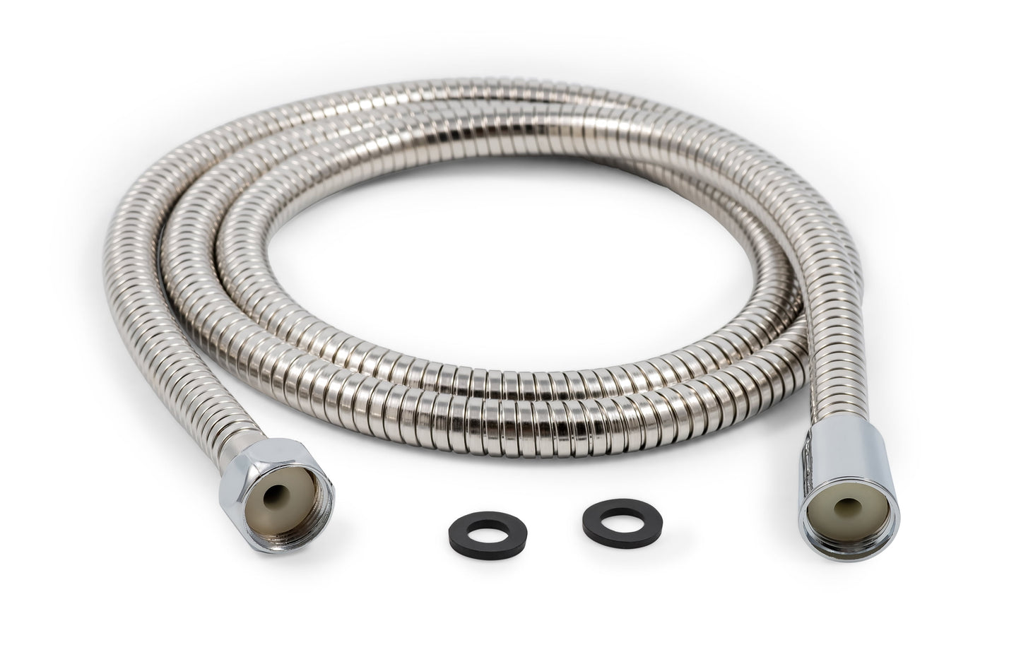 Camco Camper/RV Flexible Shower Hose Replacement | Features 60-Inches of Reinforced Flexible Hose & Built-In Connectors | White (43717)
