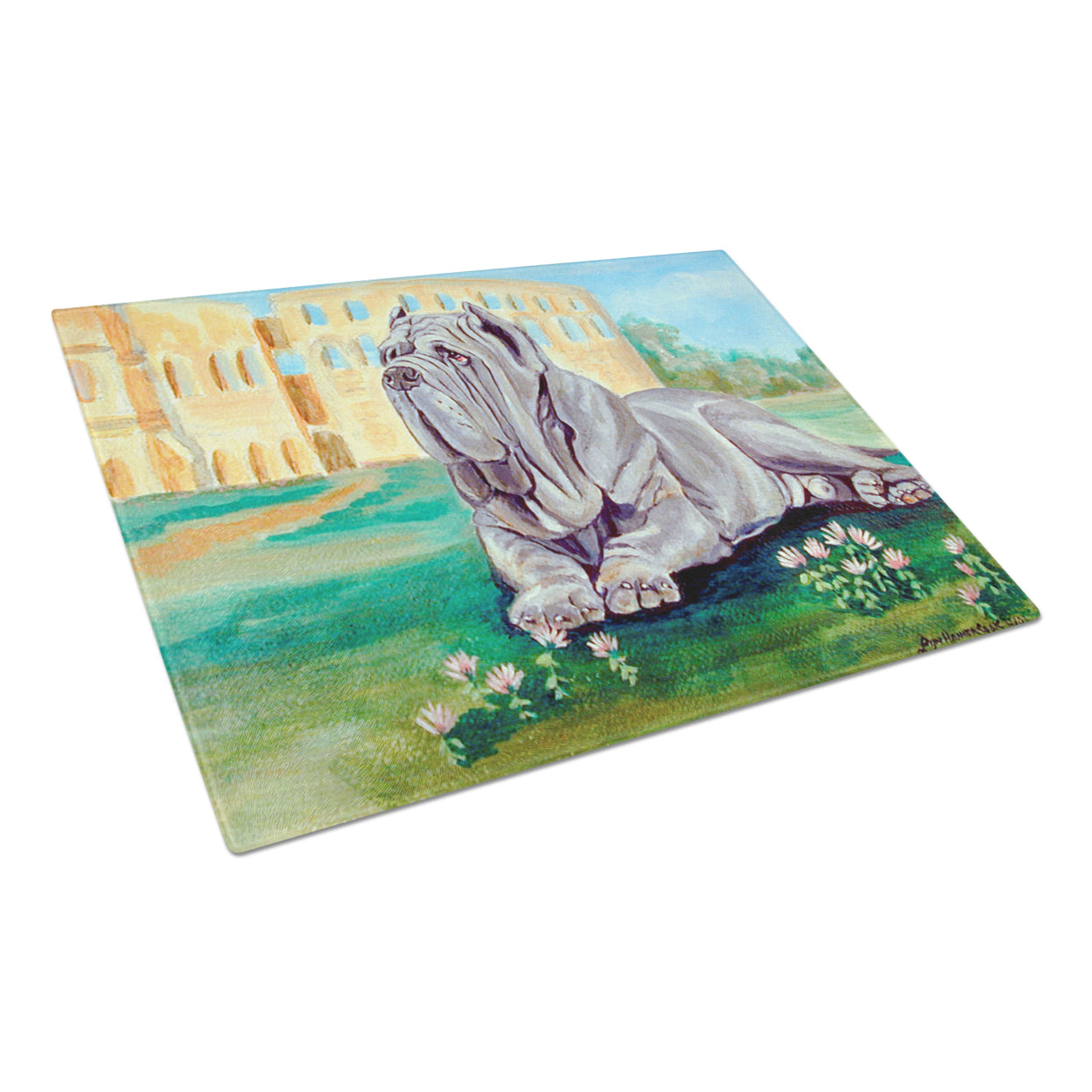 Caroline's Treasures 7517LCB Neapolitan Mastiff Glass Cutting Board Large, 12H x 16W, multicolor