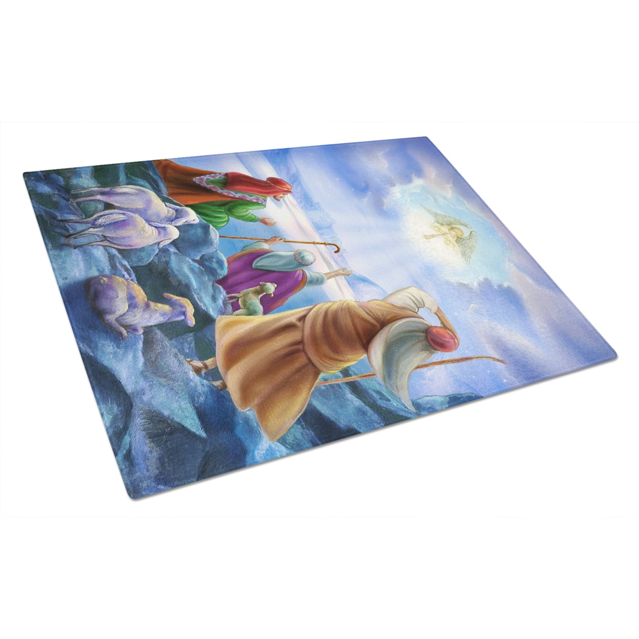 Caroline's Treasures APH5468LCB The Shepherds and Angels Appeared Glass Cutting Board Large, 12H x 16W, multicolor