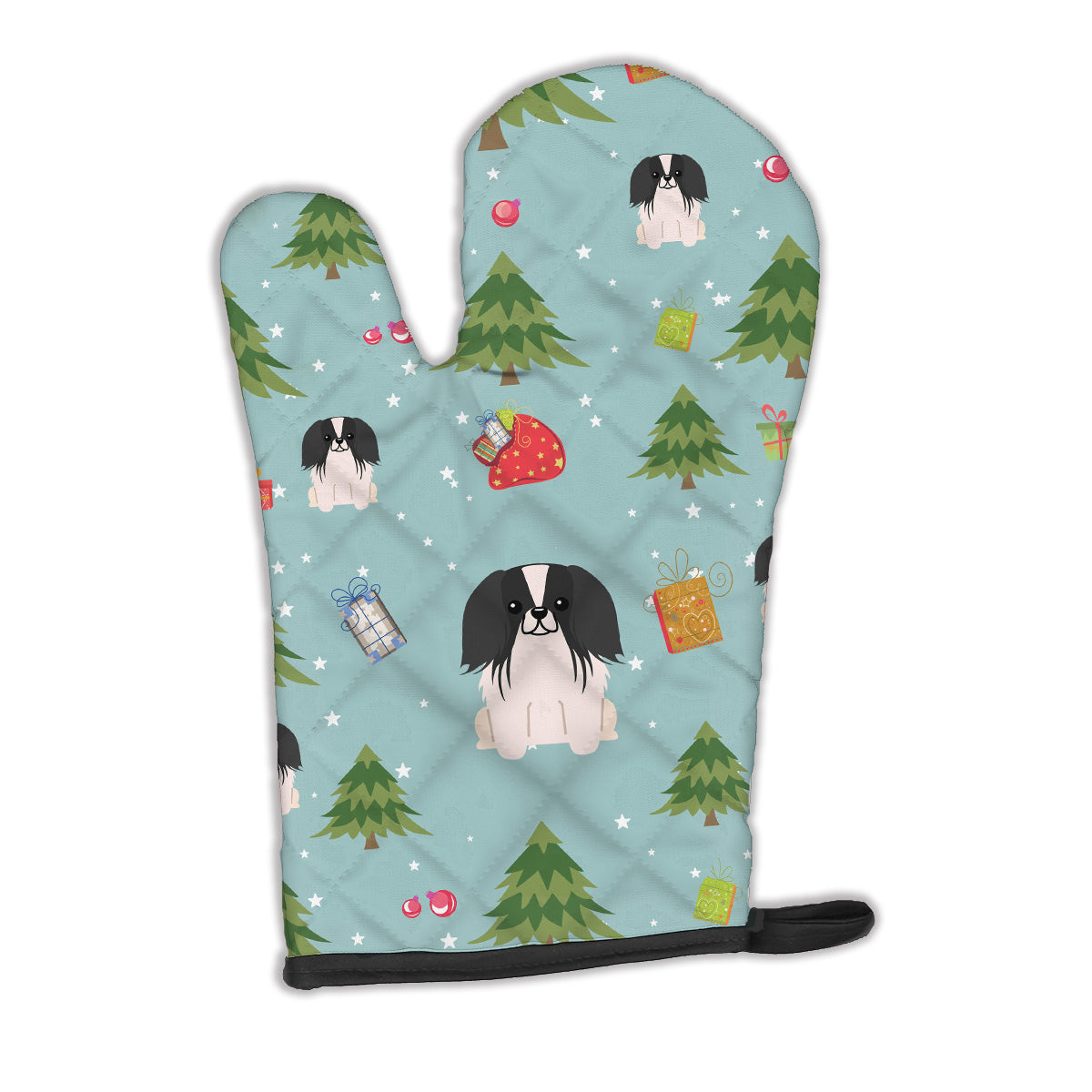"Caroline's Treasures BB4765OVMT Christmas Pekingnese Black White Oven Mitt, 12"" by 8.5"", Multicolor"