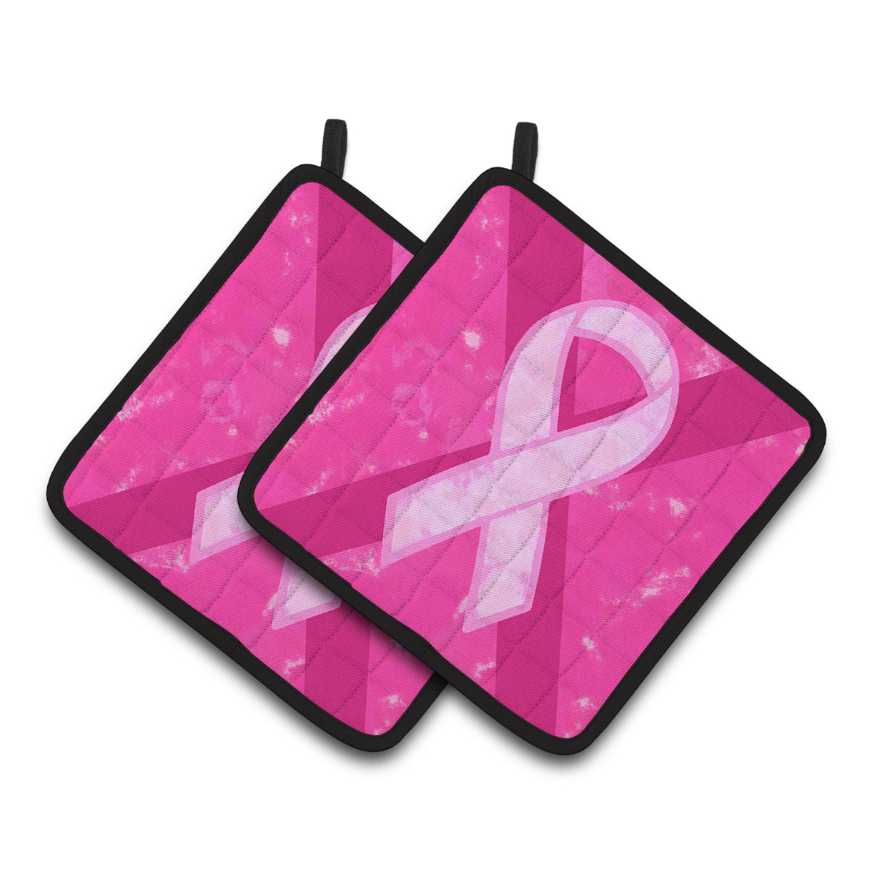 Caroline's Treasures BC1001PTHD Breast Cancer Battle Flag Pair of Pot Holders, 7.5HX7.5W, multicolor