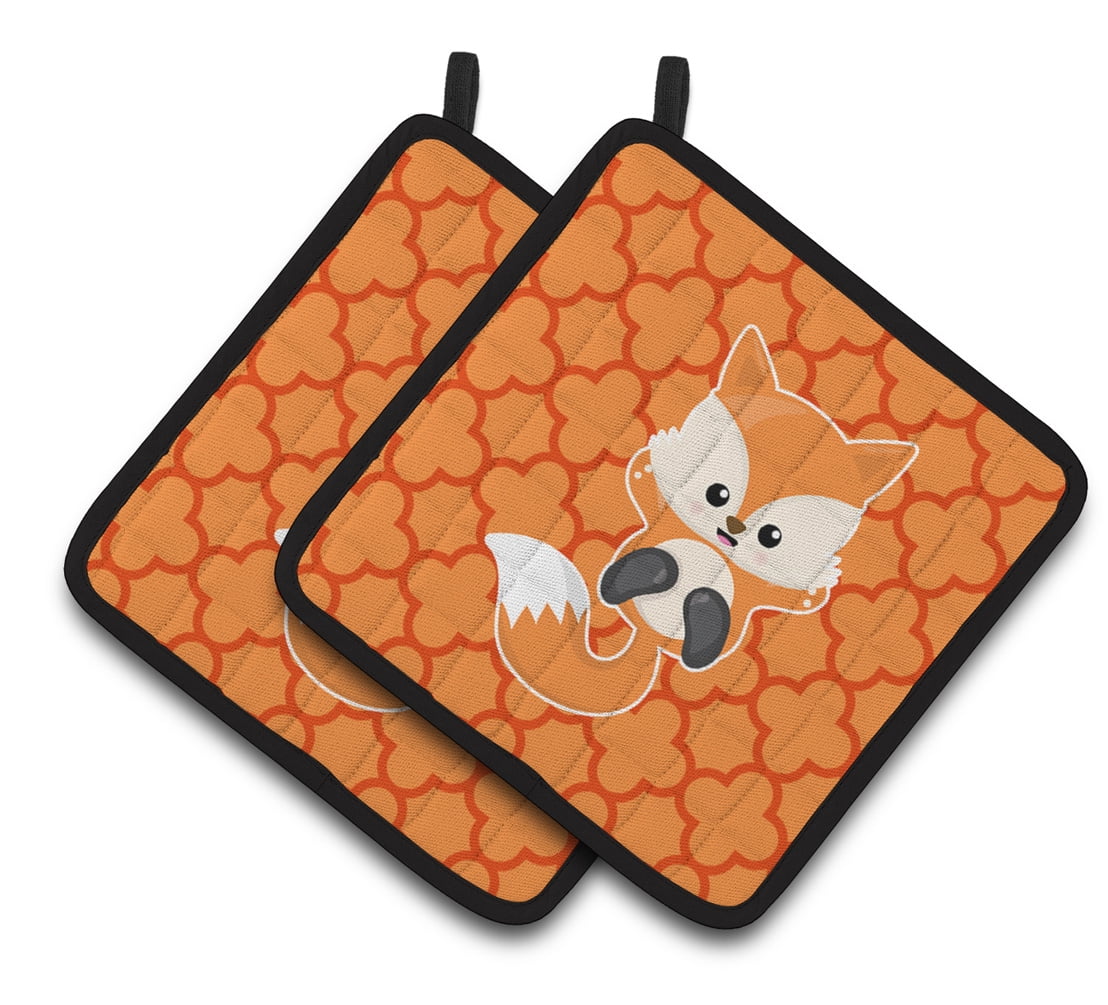 Caroline's Treasures Baby Fox Quatrafoil Pair of Pot Holders