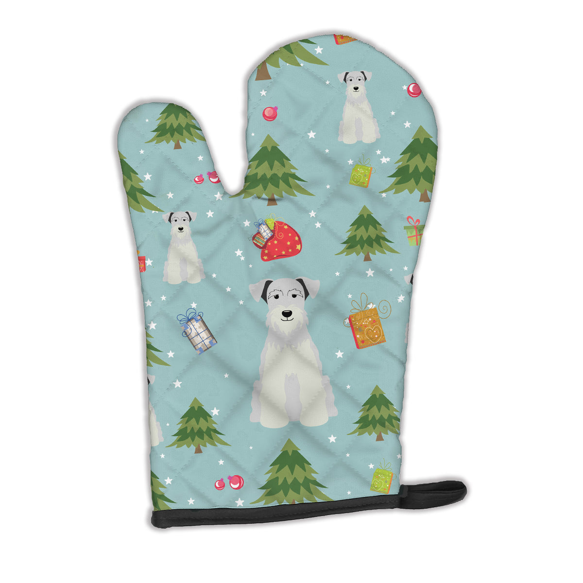 Caroline's Treasures Christmas Miniature Schanuzer White Oven Mitt