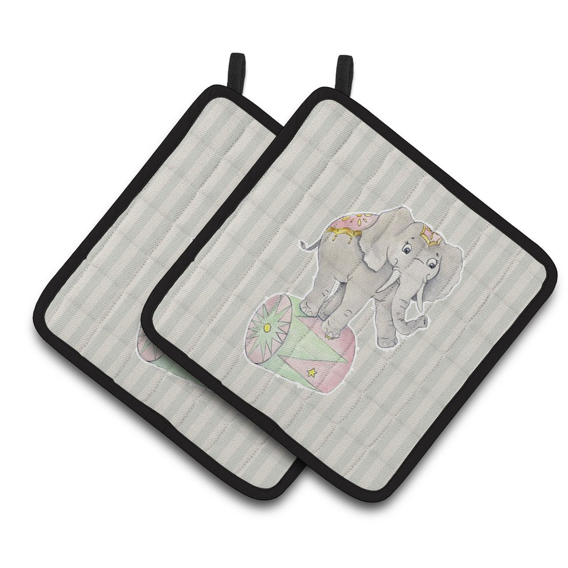 Caroline's Treasures Circus Elephant Pair of Pot Holders