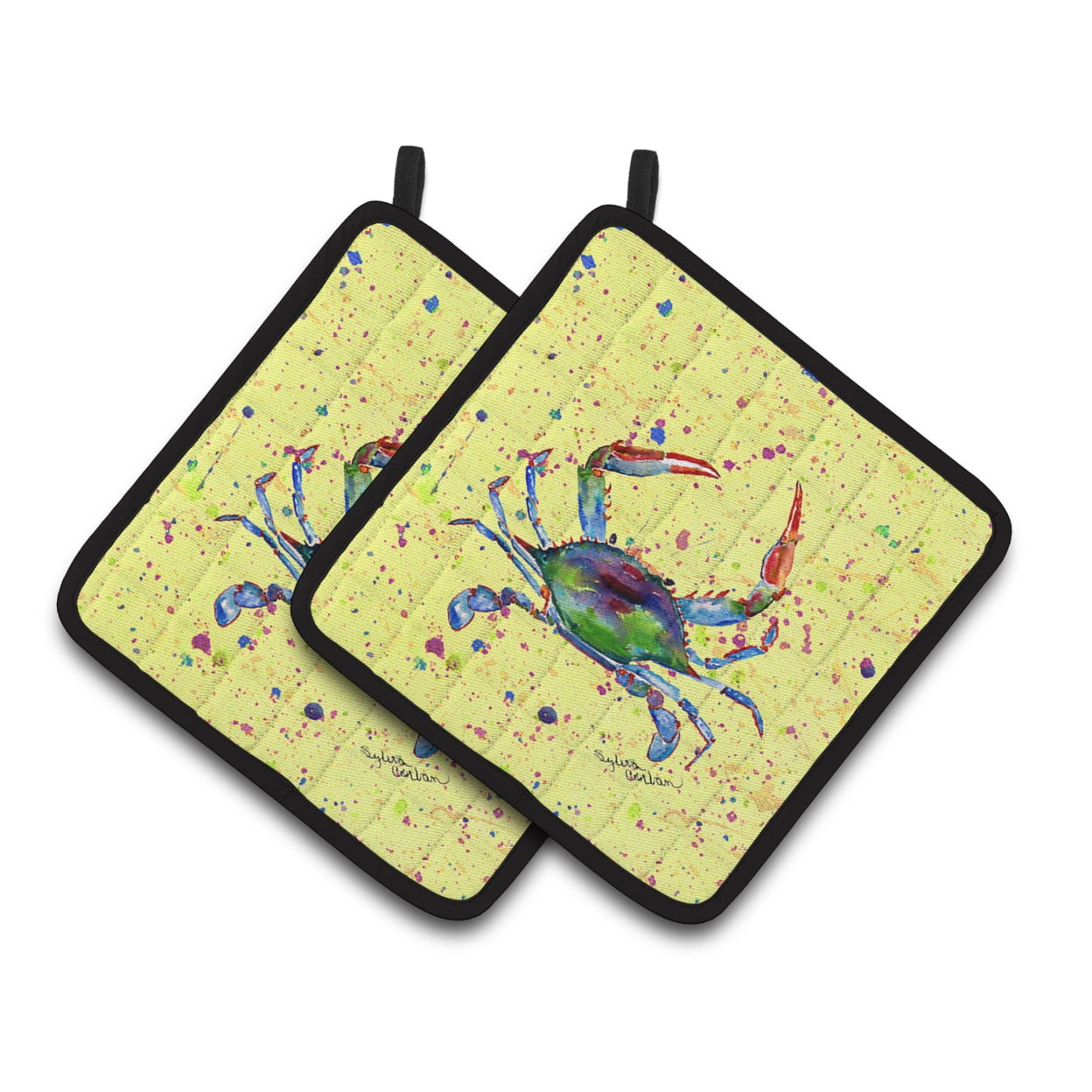 Caroline's Treasures Crab Pair of Pot Holders