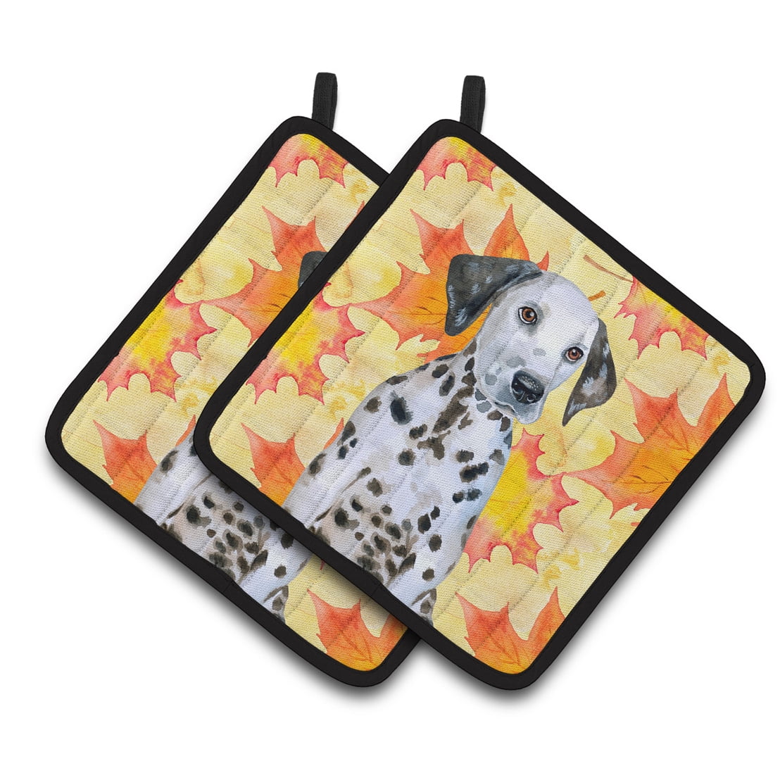 Dalmatian Puppy Fall Pair of Pot Holders