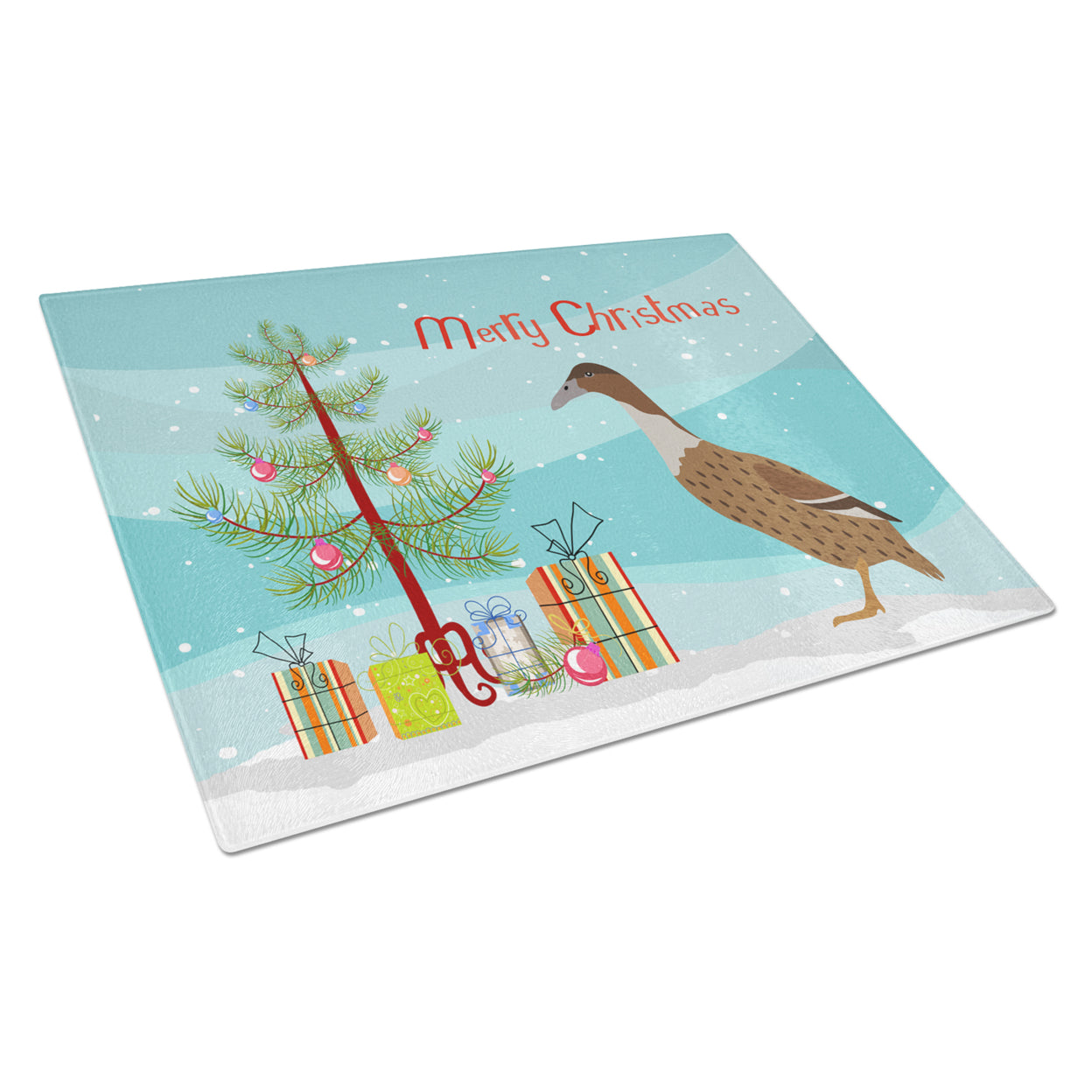 Dutch Hook Bill Duck Christmas Glass Cutting Board Large