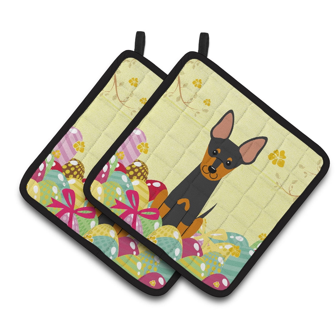 Caroline's Treasures Easter English Toy Terrier Pair of Pot Holders