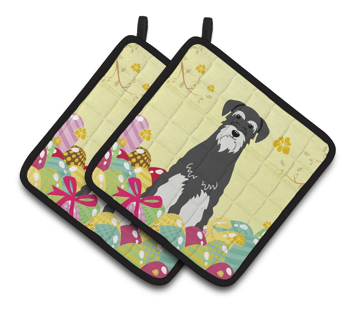Caroline's Treasures Easter Schnauzer Salt PepperPair of Pot Holders