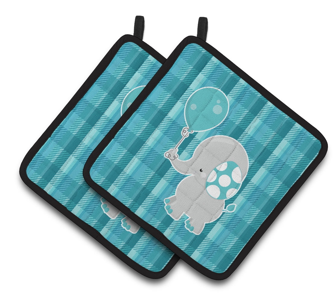 Caroline's Treasures Elephant with Balloon Pair of Pot Holders