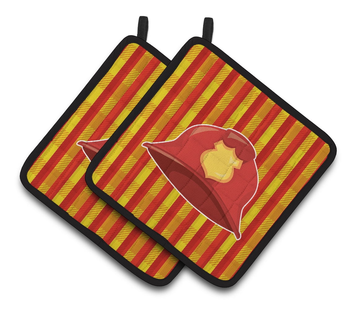 Caroline's Treasures Fireman's Hat Pair of Pot Holders