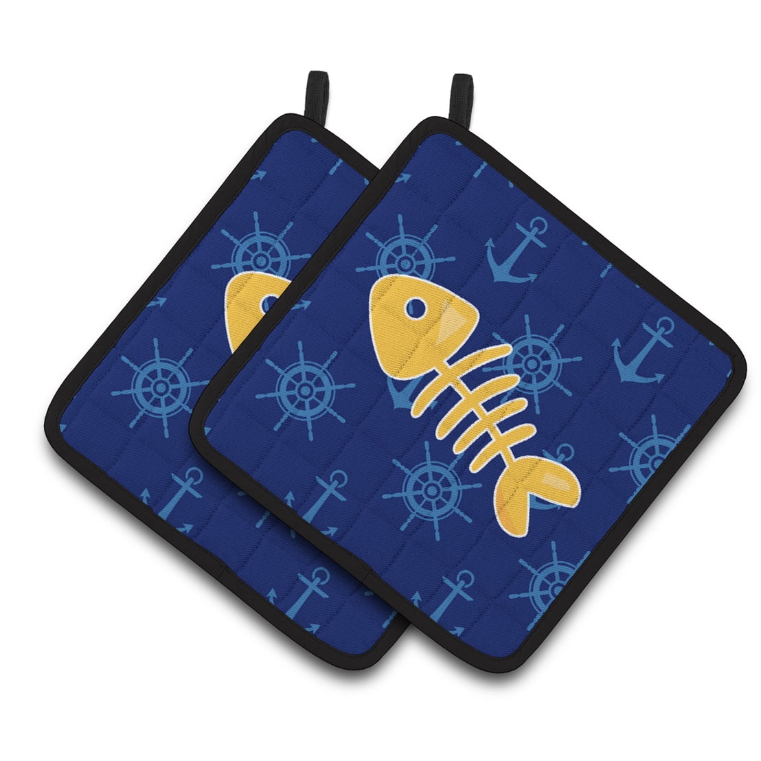Caroline's Treasures Fish Bones Pair of Pot Holders