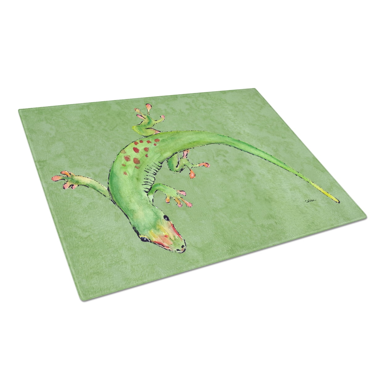 Caroline's Treasures Gecko the lizard Glass Cutting Board