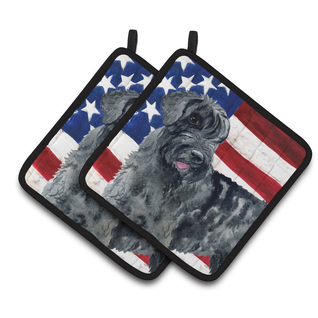 Caroline's Treasures Giant Schnauzer Patriotic Pair of Pot Holders