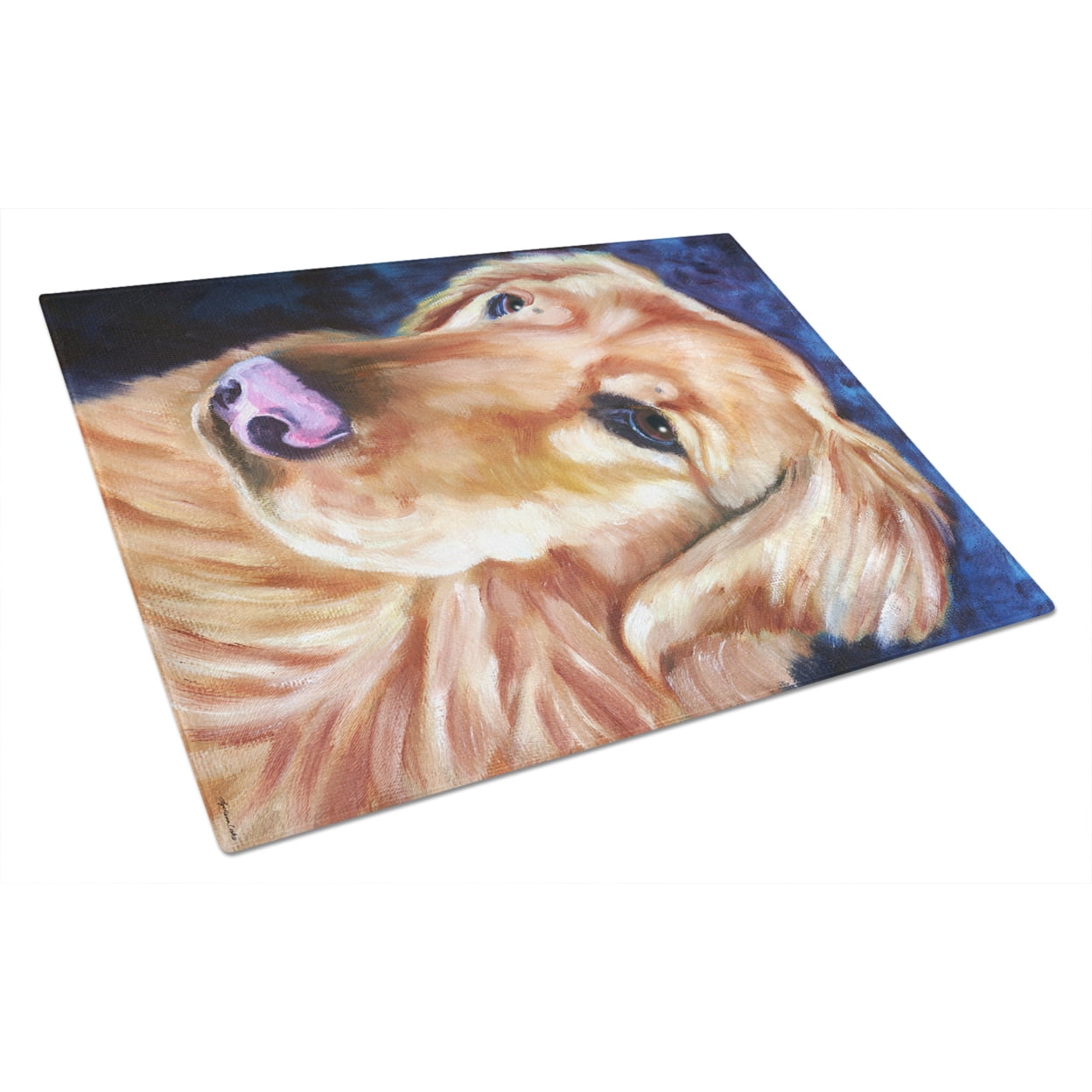 Caroline's Treasures Golden Retriver Huh Glass Cutting Board Large