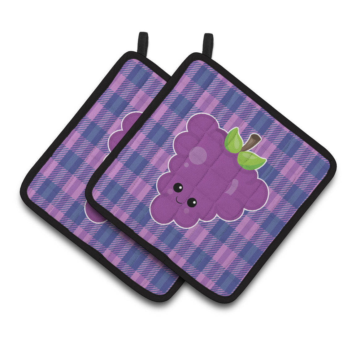 Grape Face Pair of Pot Holders