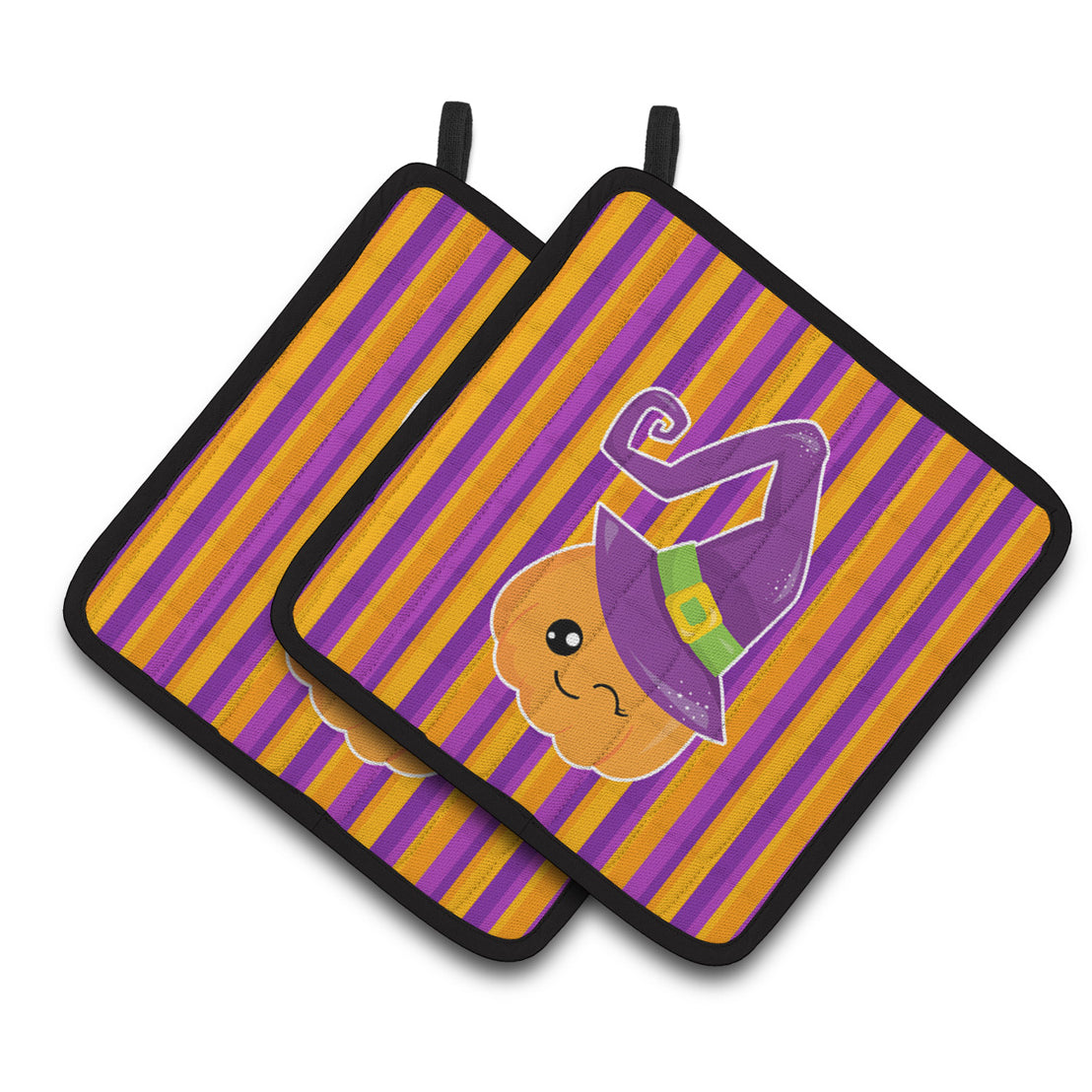 Caroline's Treasures Halloween Pumpkin Witch Pair of Pot Holders