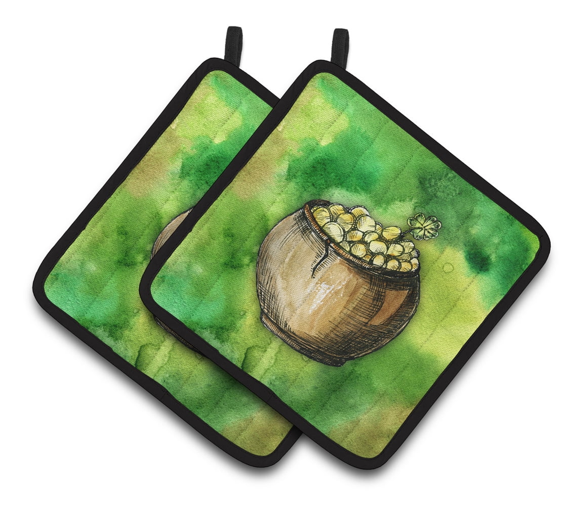 Caroline's Treasures Irish Pot of Gold Pair of Pot Holders