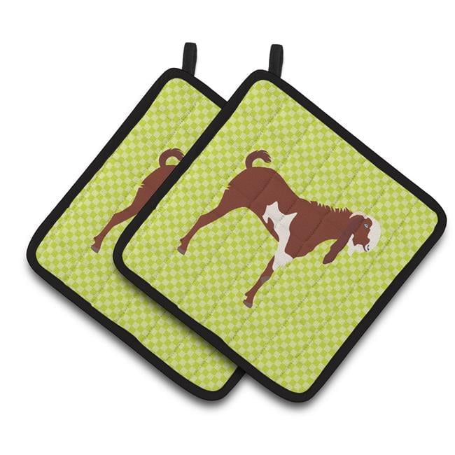 Caroline's Treasures Jamnapari Goat Green Pair of Pot Holders