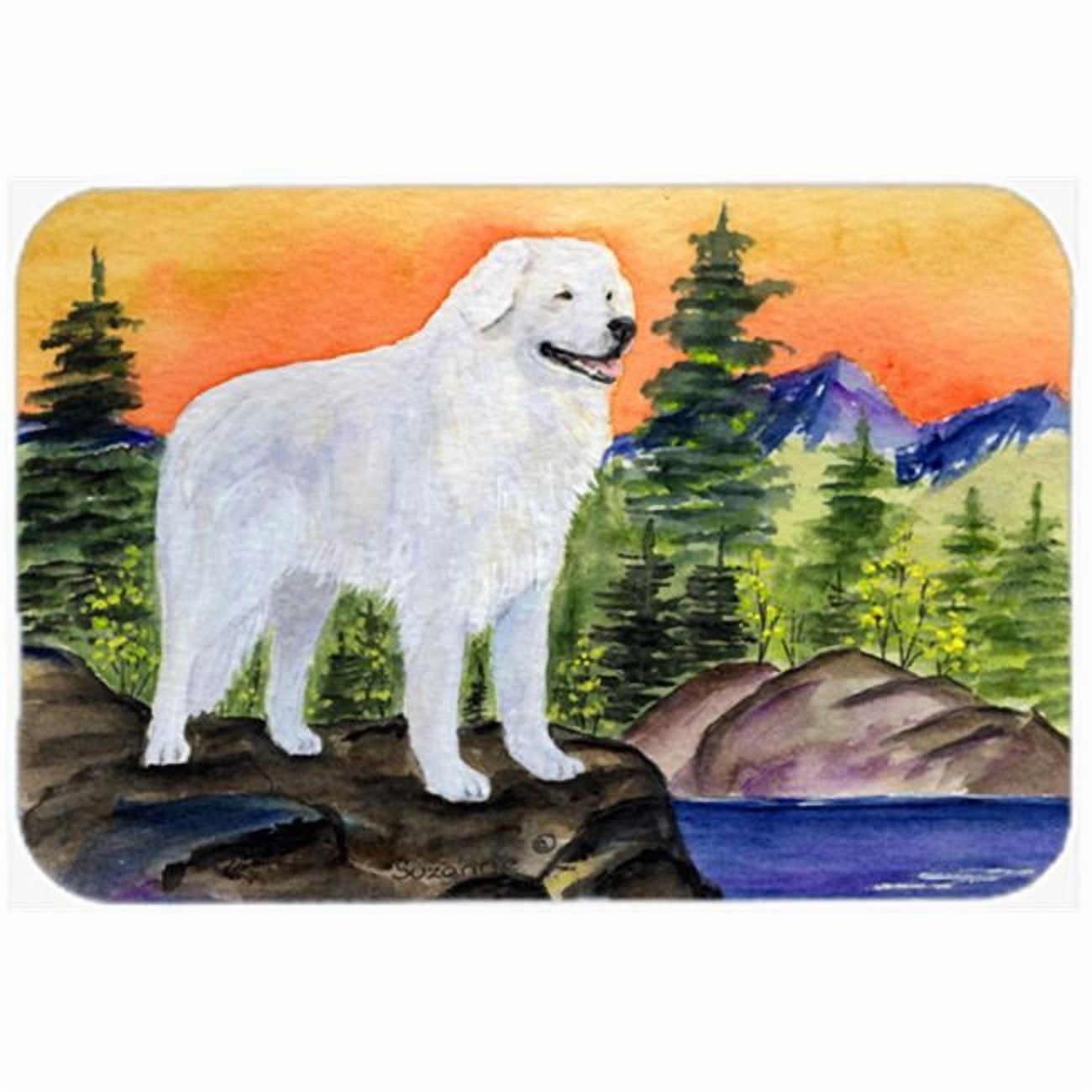 Caroline's Treasures Kuvasz Glass Cutting Board Large
