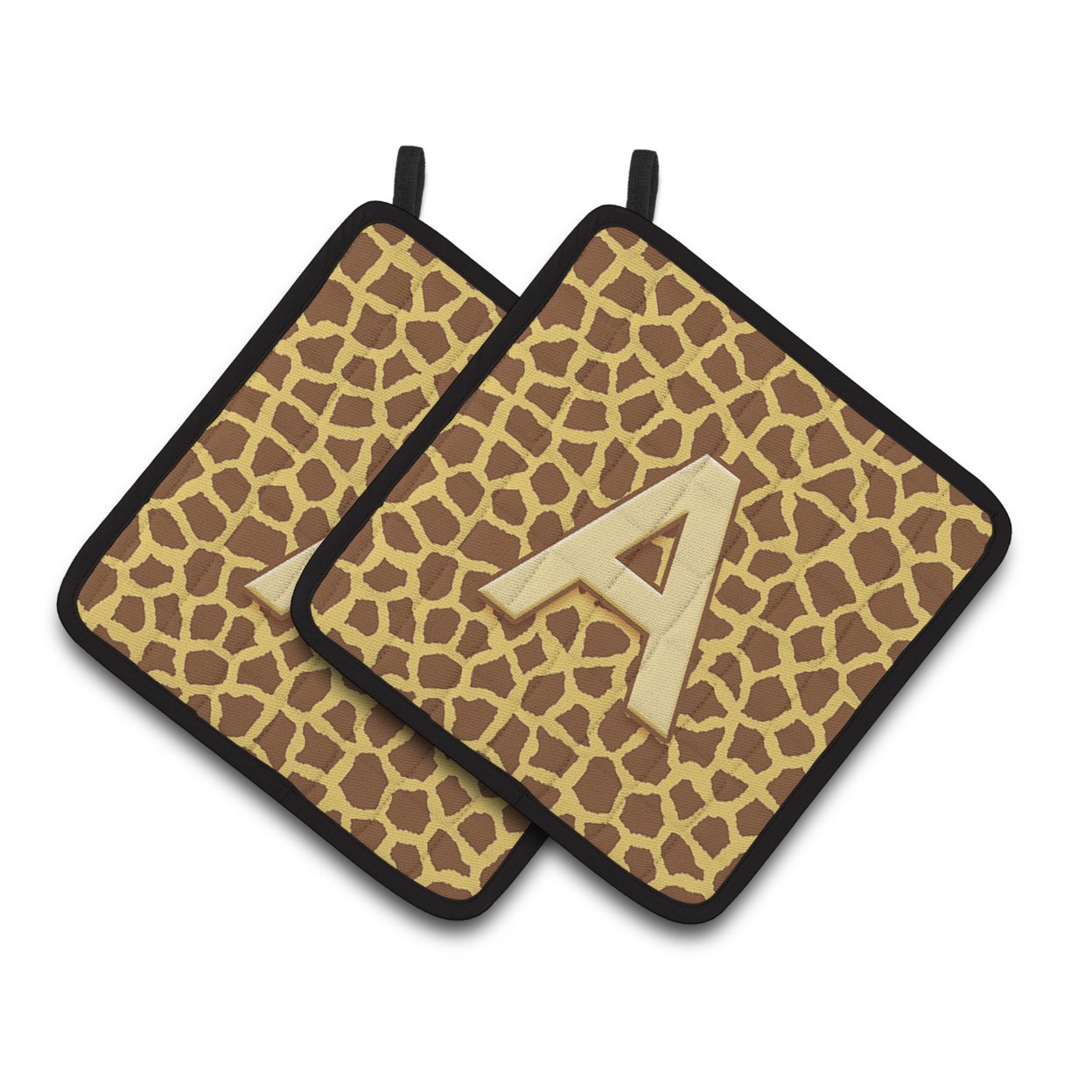 Caroline's Treasures Letter A Monogram - Griaffe Pair of Pot Holders