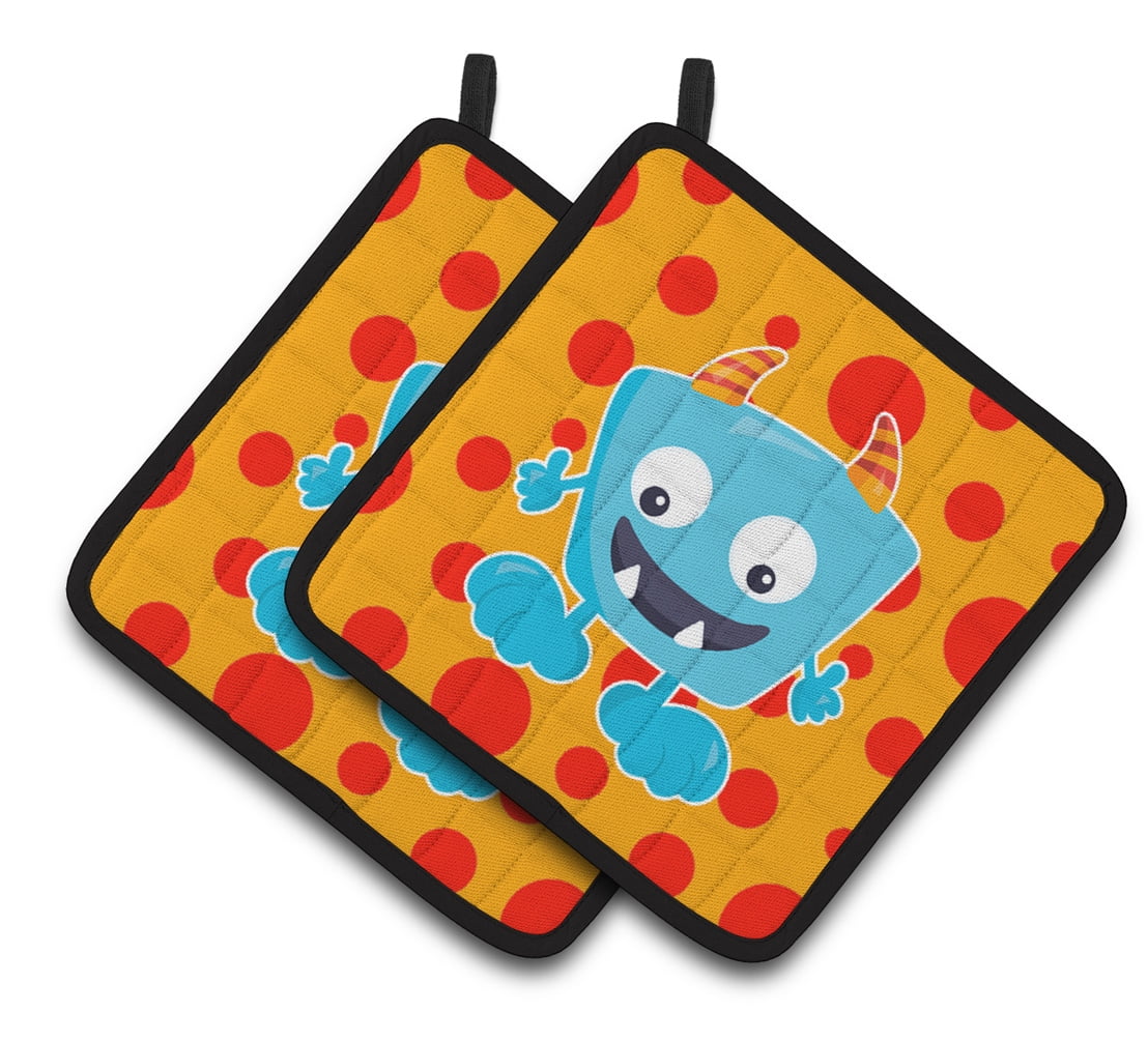 Caroline's Treasures Little Monster Aquadevil Pair of Pot Holders