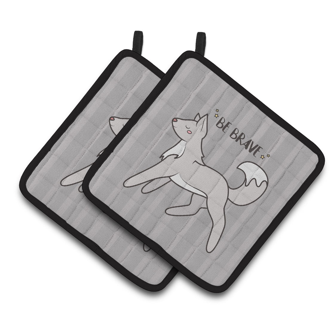 Caroline's Treasures Nursery Be Brave Wolf Pair of Pot Holders